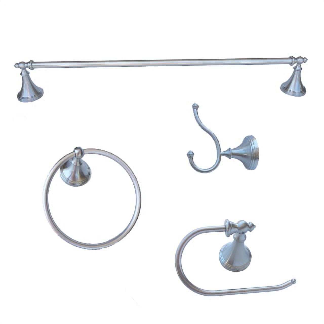 Annchester Brushed Nickel 4-Piece Bathroom Accessory Set