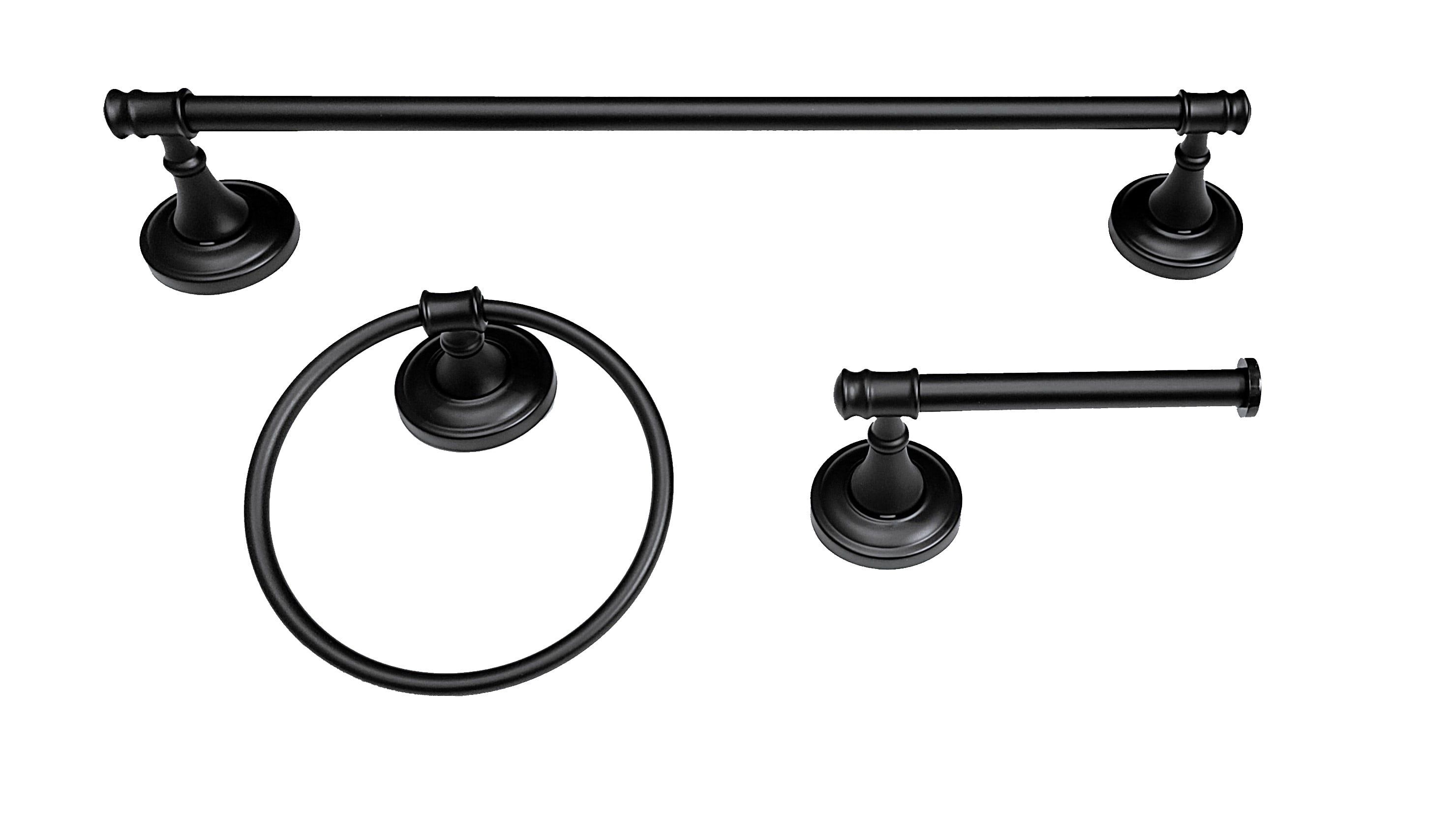 Matte Black Metal 3-Piece Bathroom Accessory Set