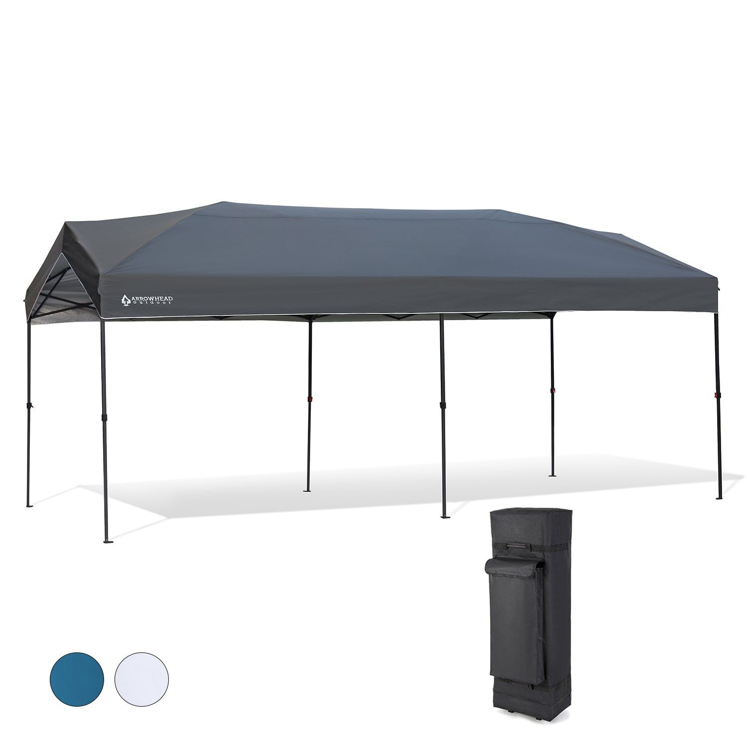 Gray 10'x20' Steel Pop-Up Canopy with Wheeled Carry Bag