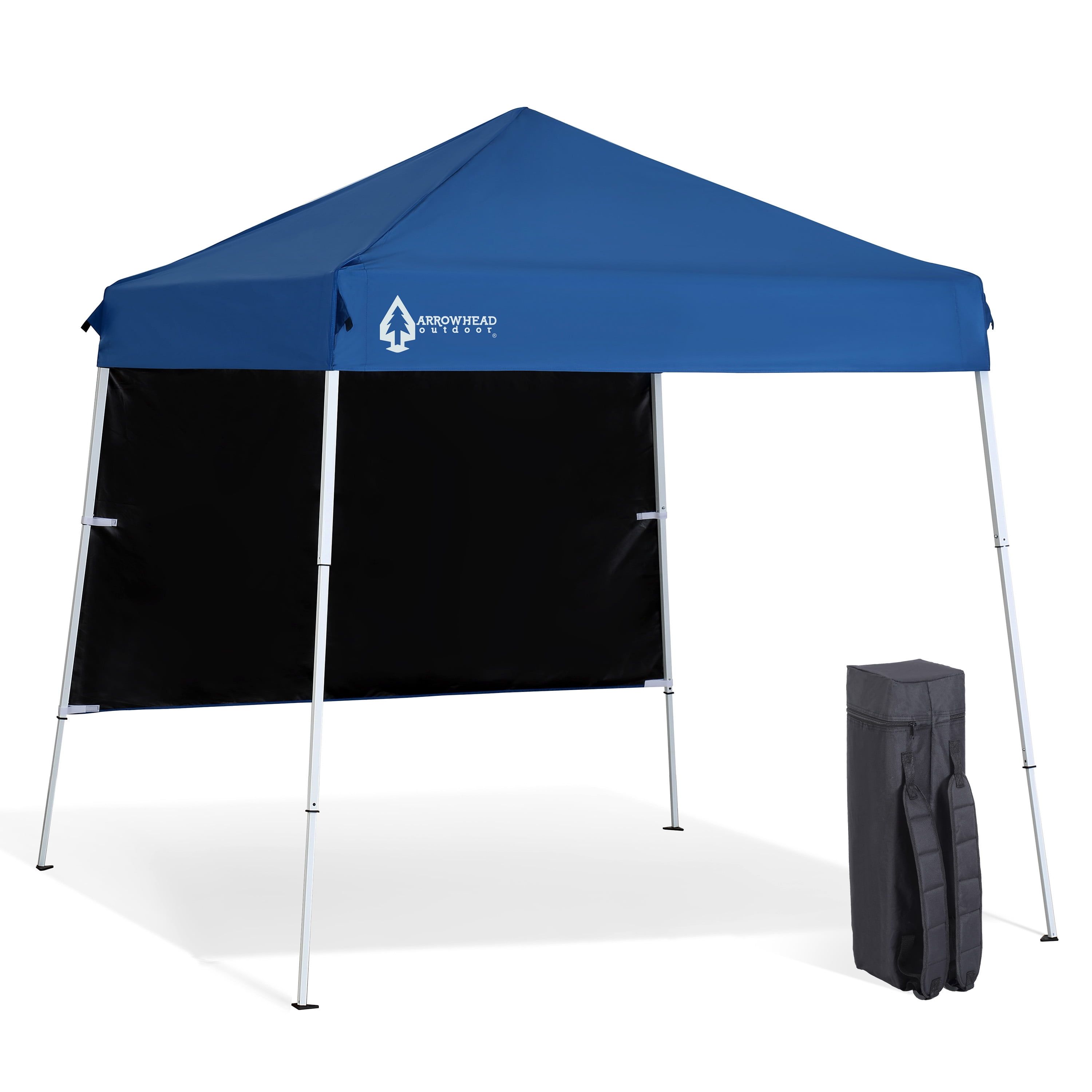 Arrowhead Outdoor Blue 6'x6' Pop-Up Canopy with Sunwall and Sand Bags