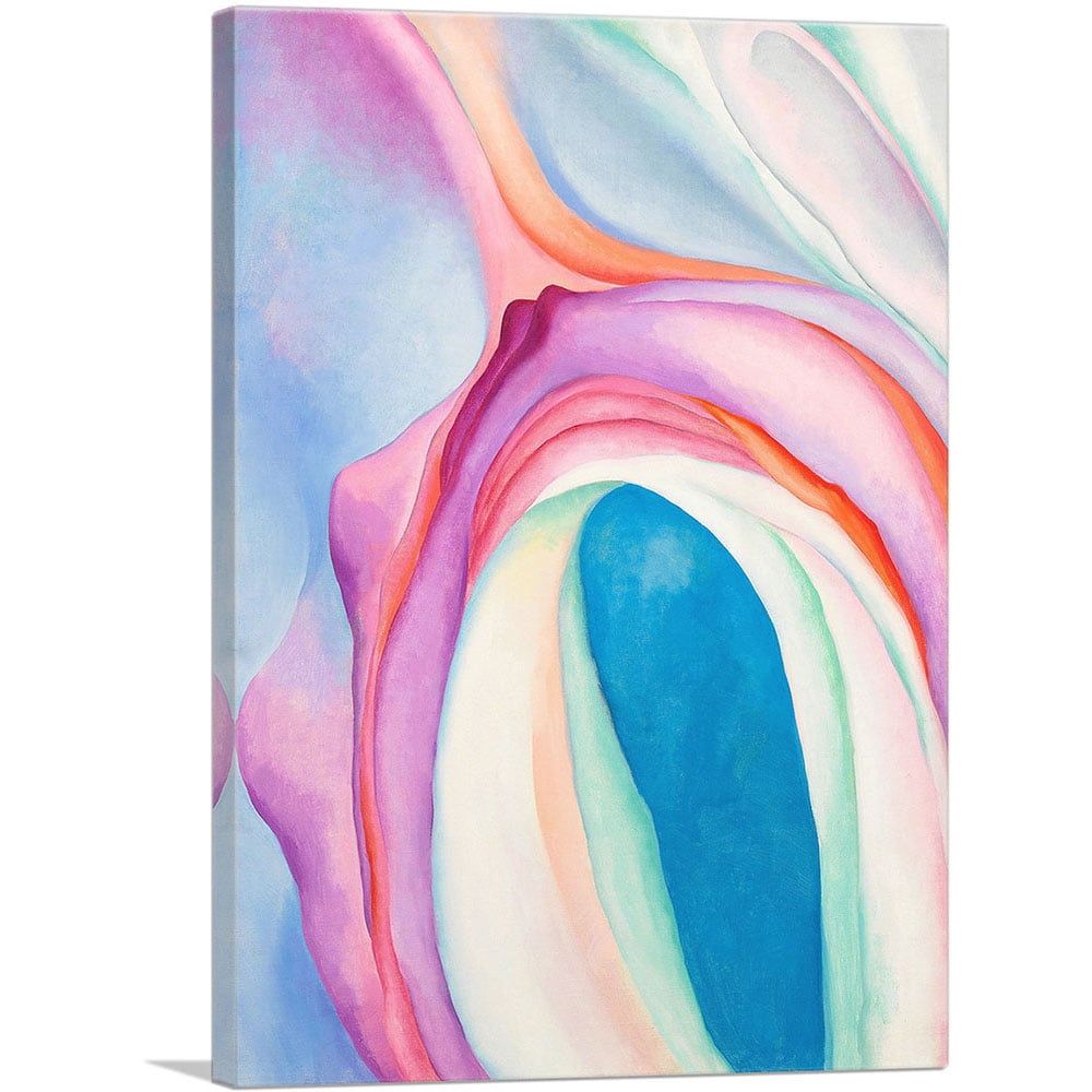 Large Pink and Blue Abstract Canvas Art Print