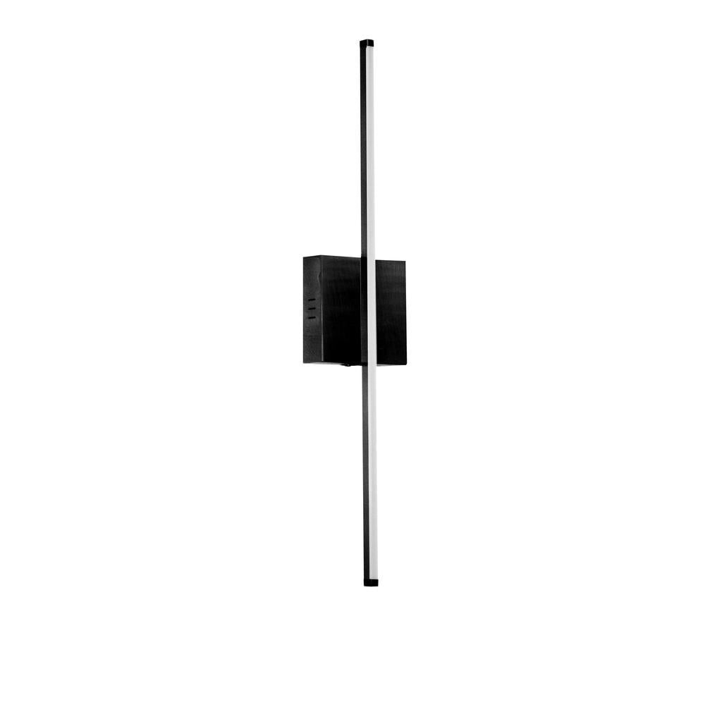 Array 24.5" LED Wall Sconce in Matte Black with Aged Brass Finish