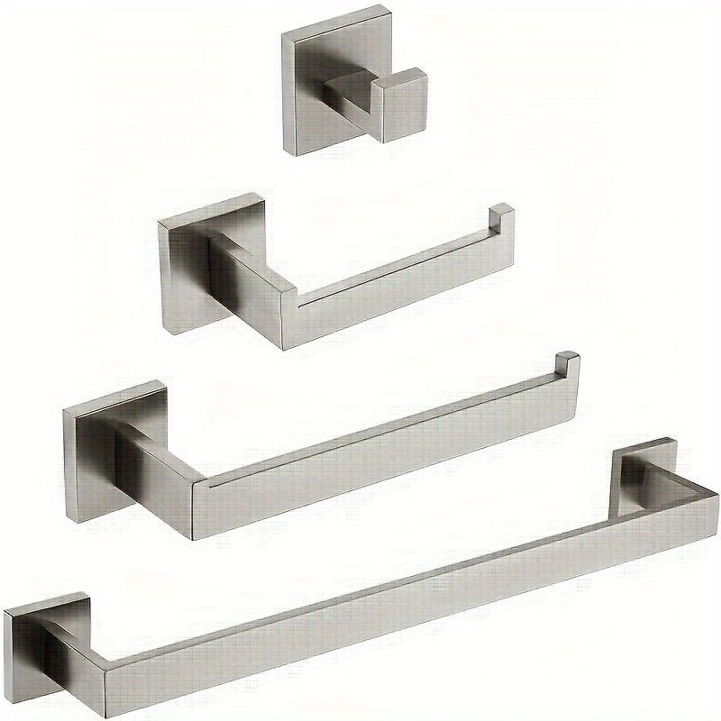 Brushed Nickel 4-Piece Modern Bathroom Hardware Set