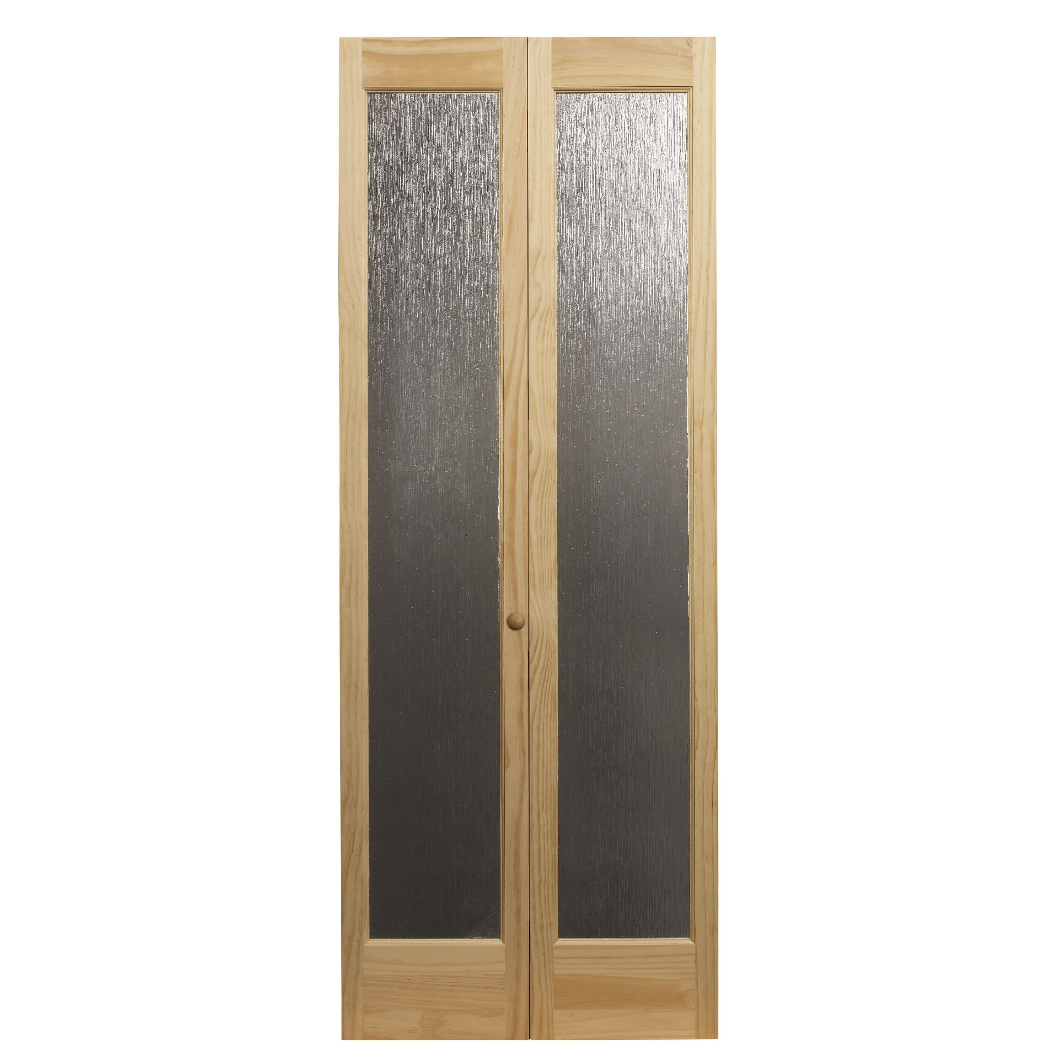 Aspen 32" x 80" Unfinished Pine Glass Bifold Door