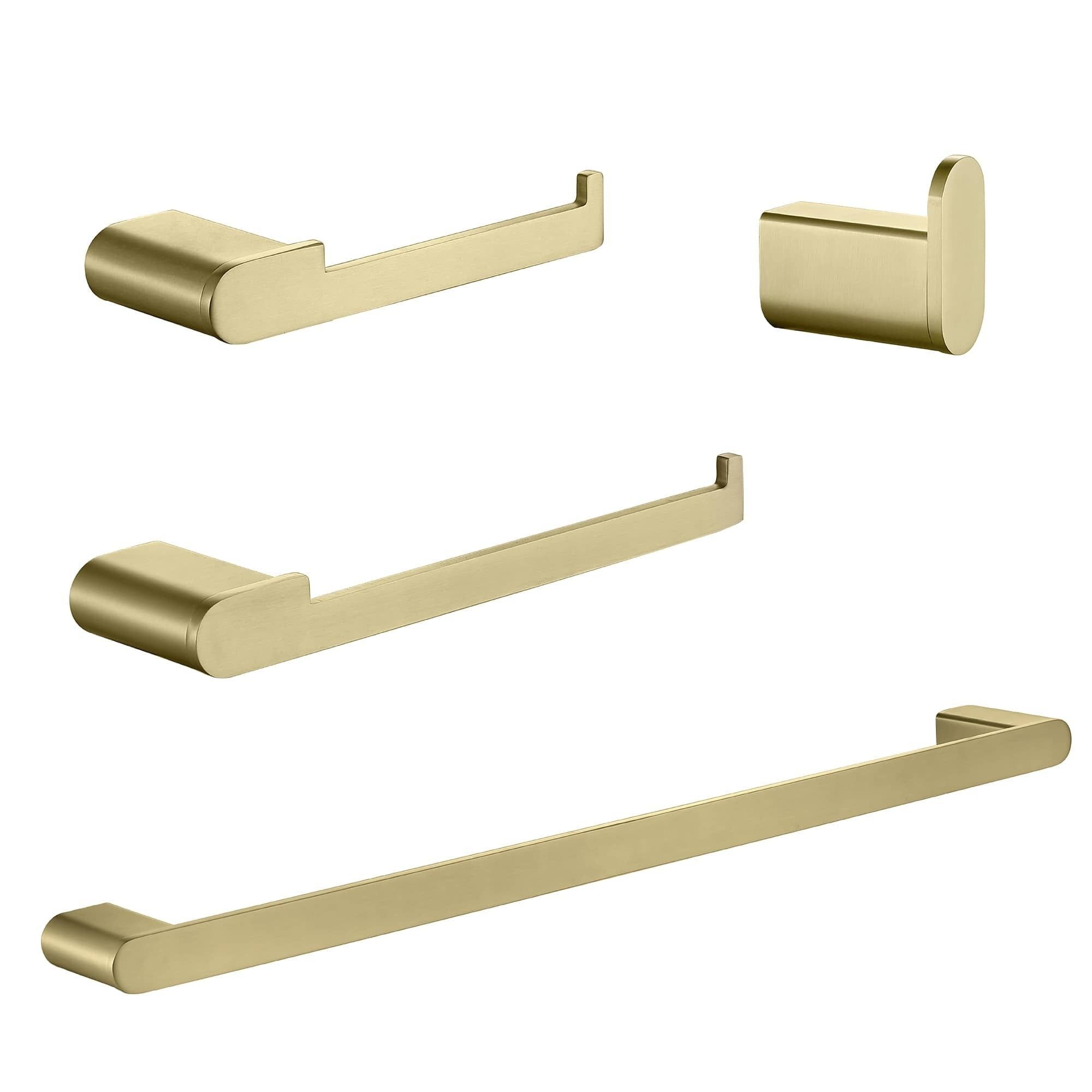Brushed Gold 4-Piece Stainless Steel Bathroom Hardware Set