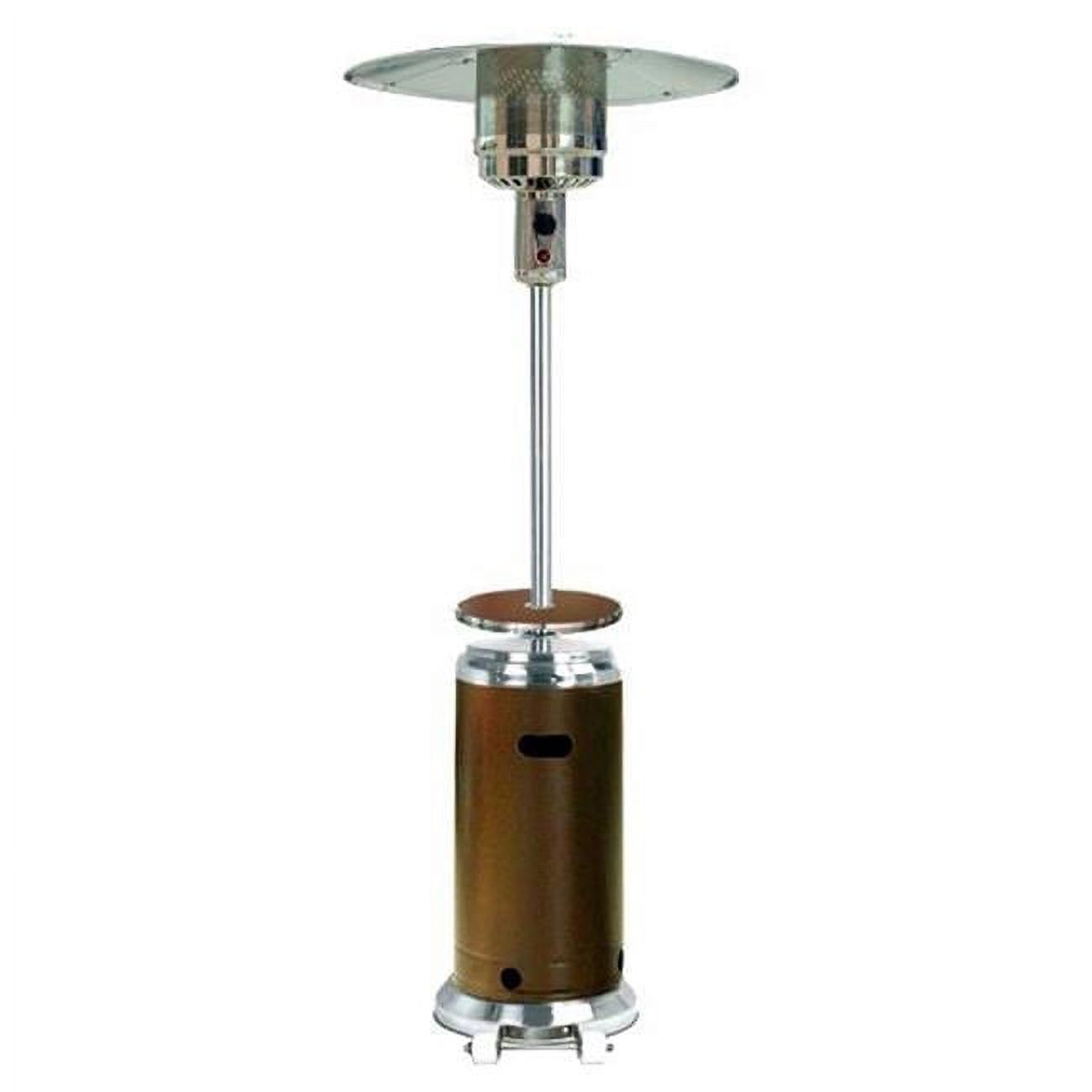 Hammered Bronze and Stainless Steel Propane Patio Heater with Table