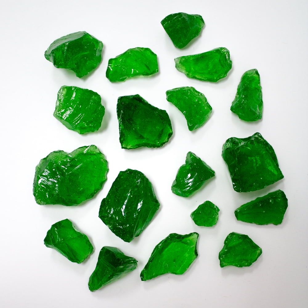 Emerald Enchantment 20lbs Recycled Fire Pit Glass Gems