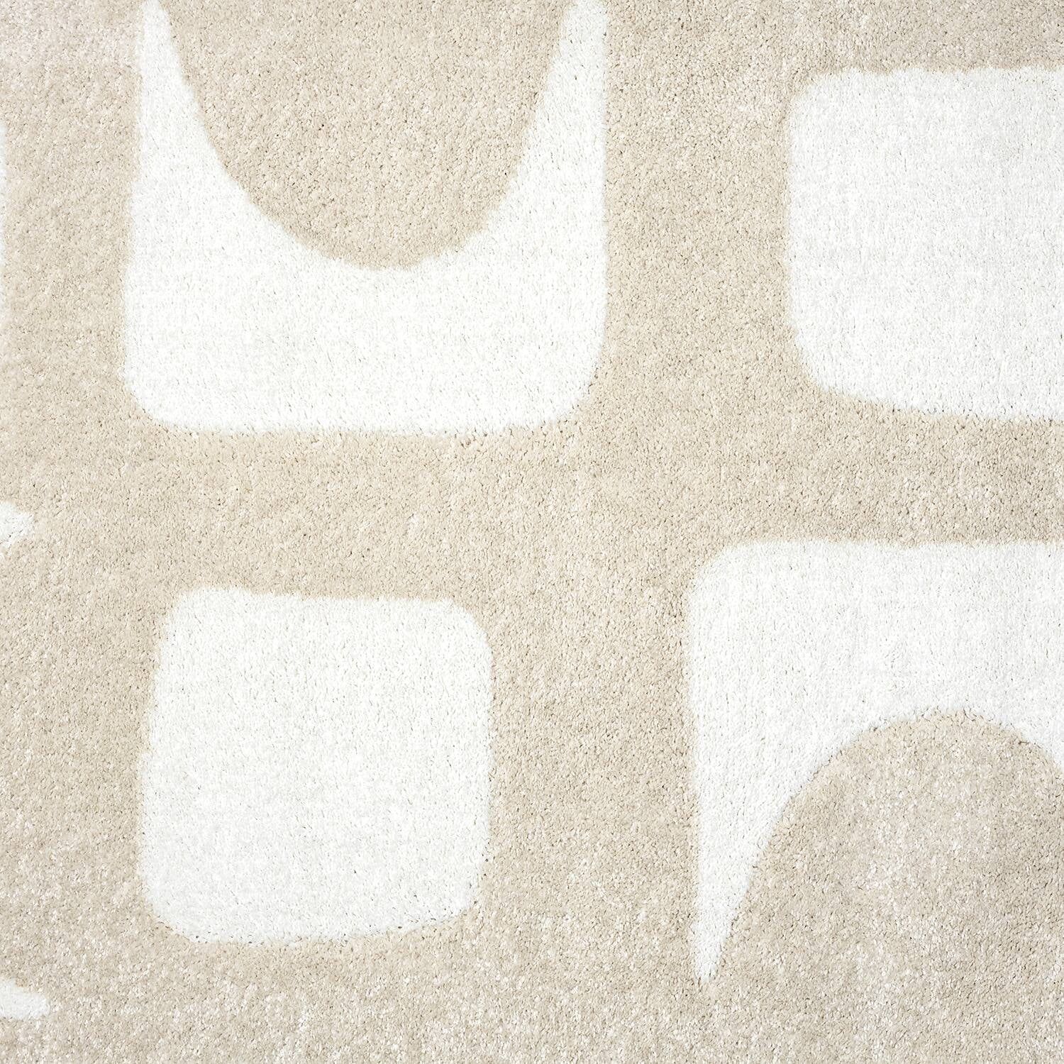 Beige and Cream 6' x 9' Synthetic Stain-Resistant Kids Area Rug