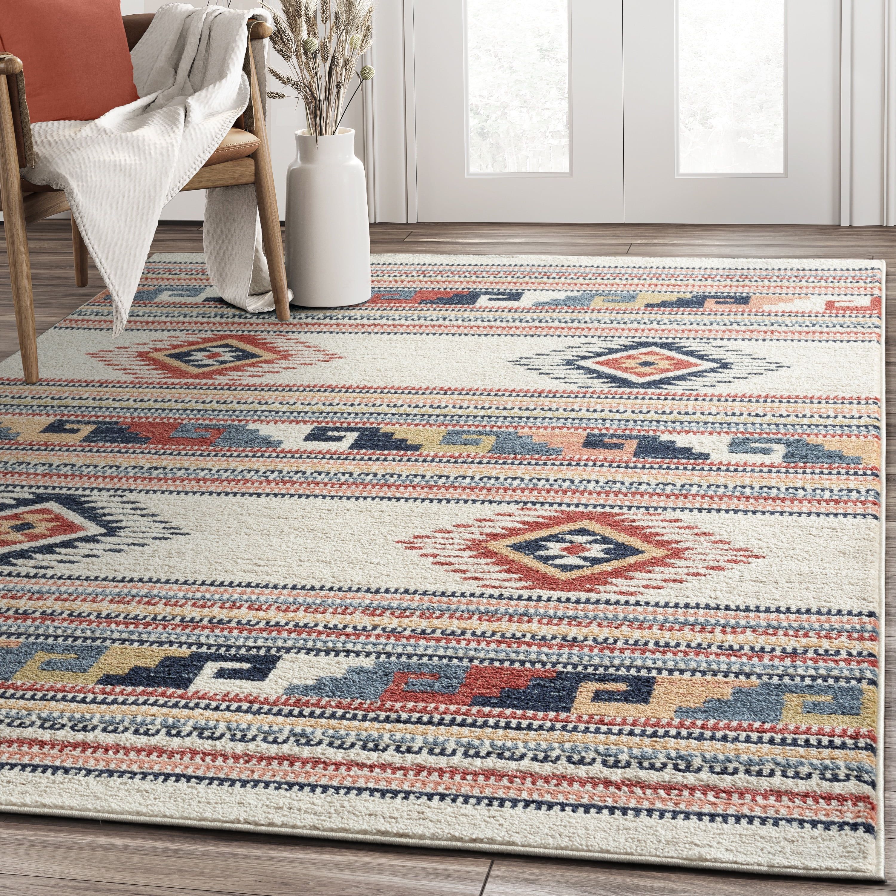 Sedona Southwestern Geometric 6' x 9' Red Synthetic Area Rug