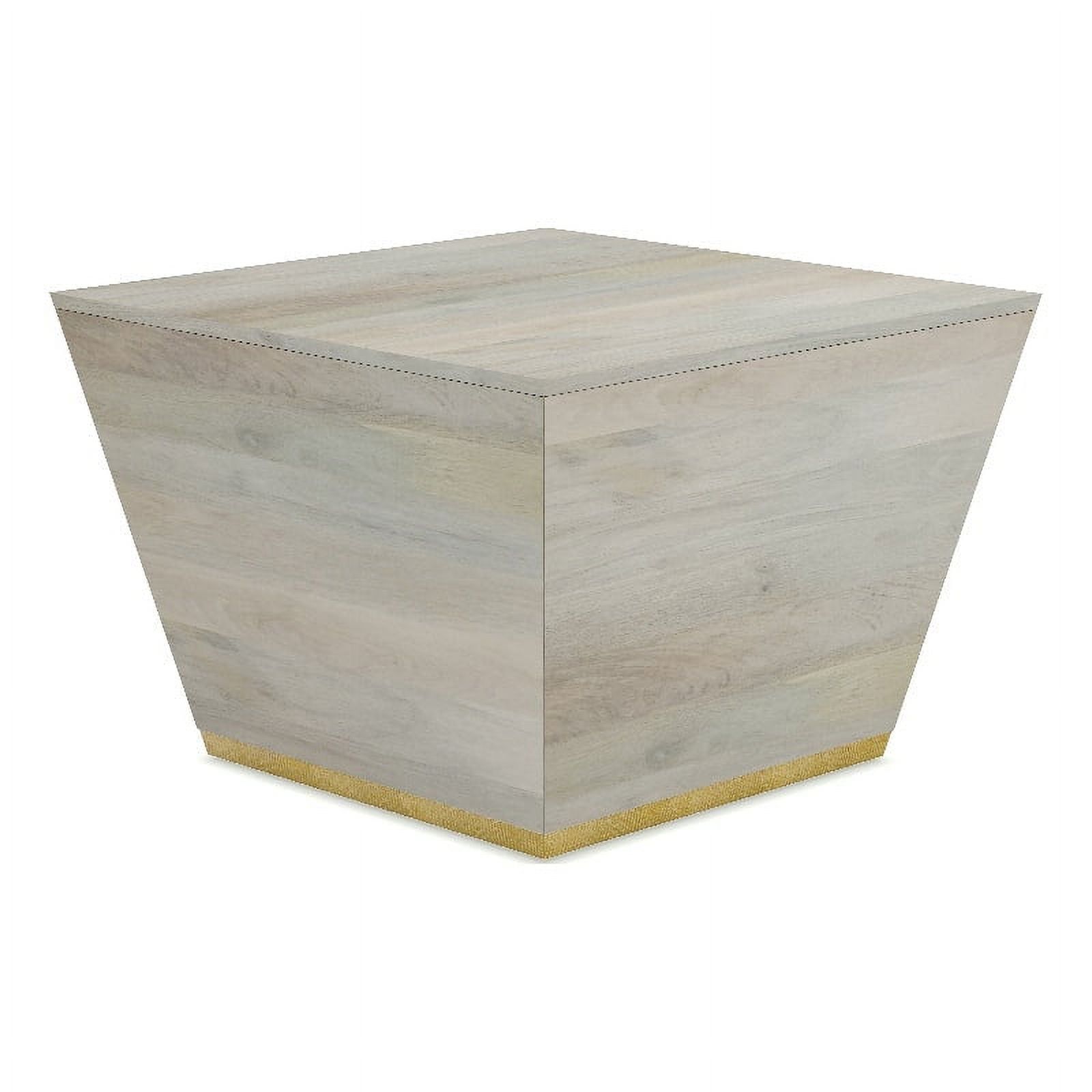 Abba 28" White Wash Mango Wood Square Coffee Table