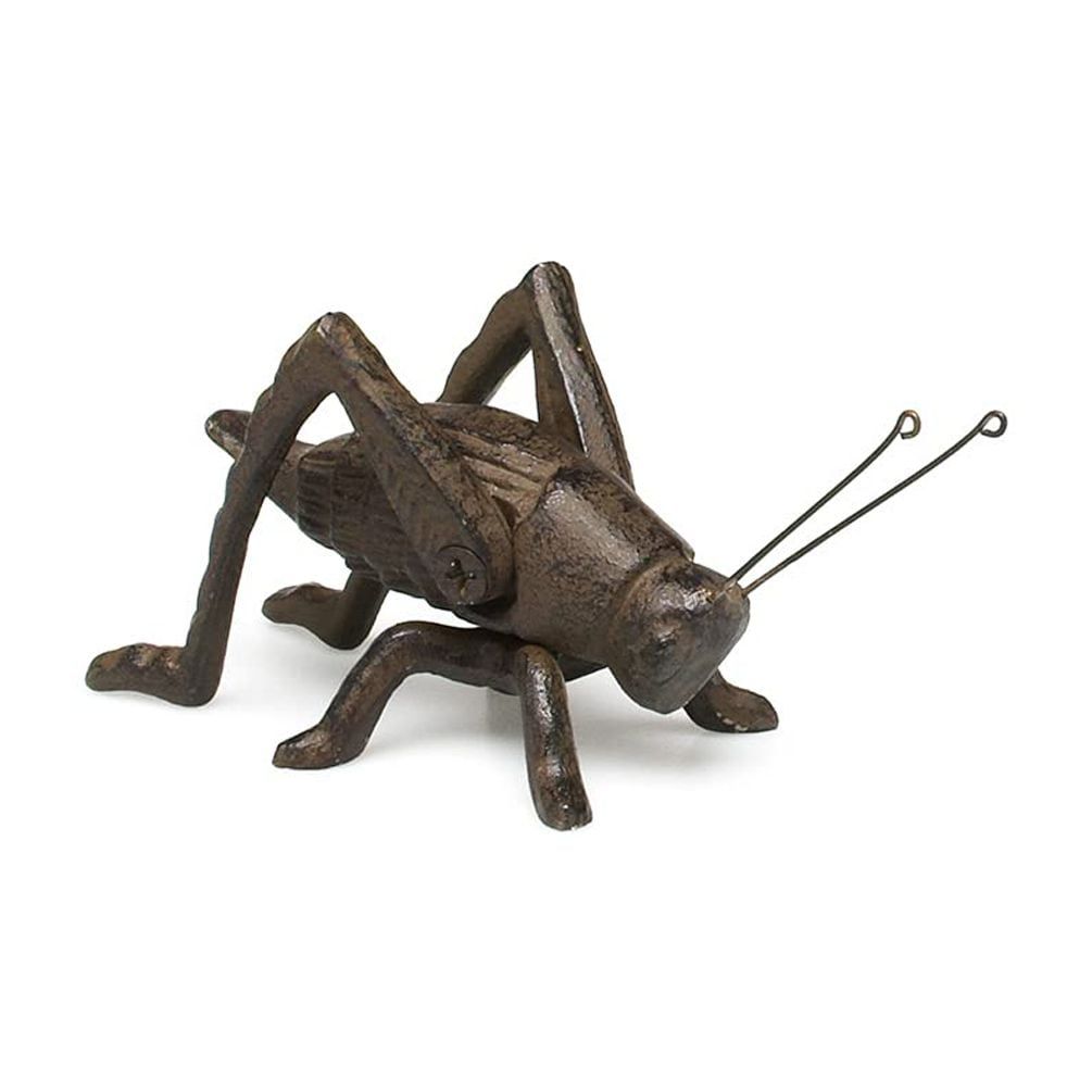 Small Dark Brown Cast Iron Cricket Figurine