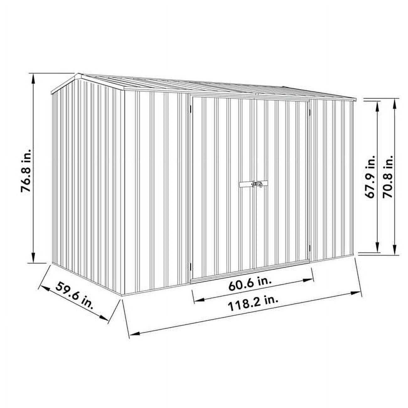 Absco 10' x 5' Gray Galvanized Steel Storage Shed Kit