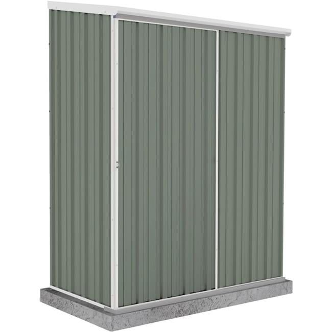 Pale Eucalypt 5' x 3' Metal Storage Shed with Sliding Door