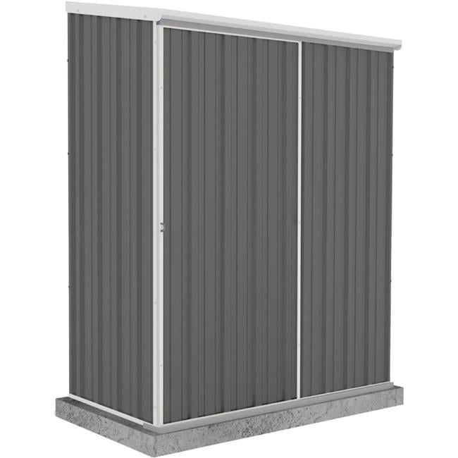 Woodland Gray 5x3 ft Galvanized Steel Sliding Door Storage Shed