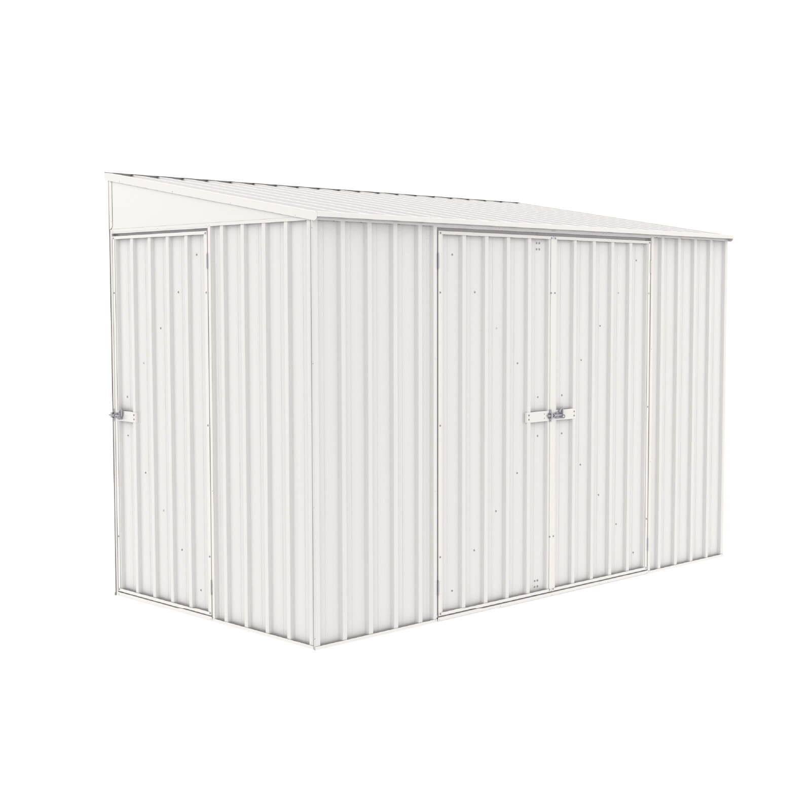 Durango 10' x 5' White Galvanized Steel Bike Shed