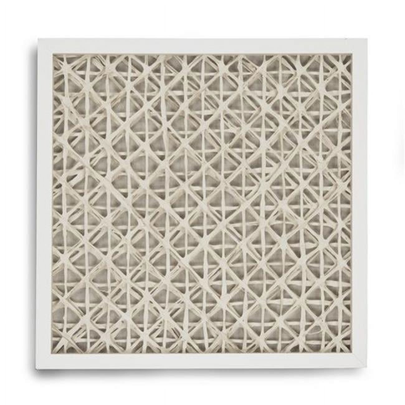 Off-White Abstract Criss Cross Paper Art with White Frame