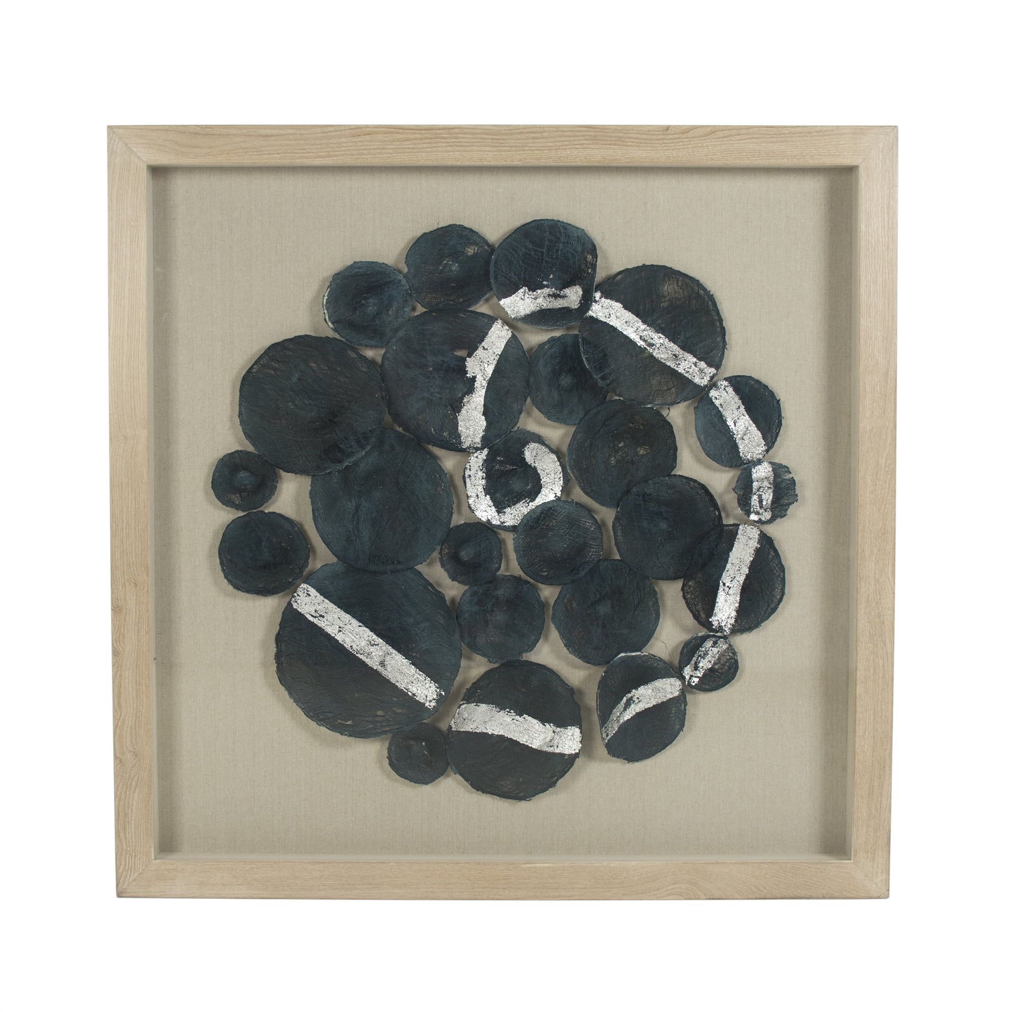 Silver Framed Abstract Handmade Paper Wall Art