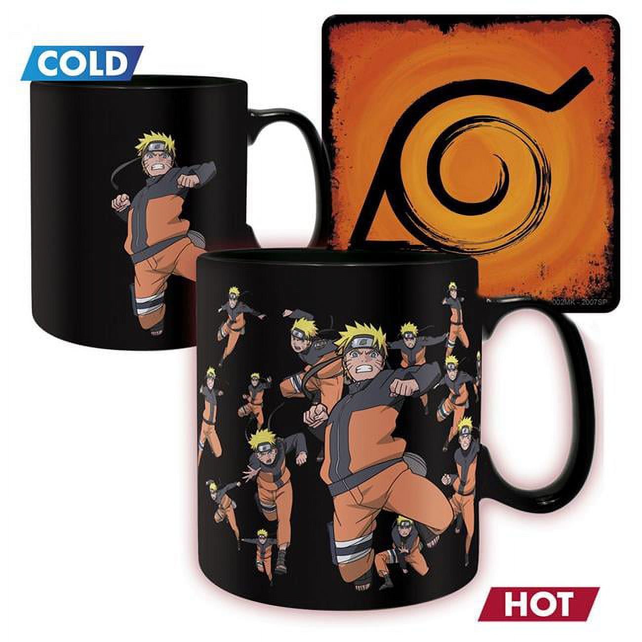 Naruto Shippuden Black Ceramic Heat-Change Mug with Coaster