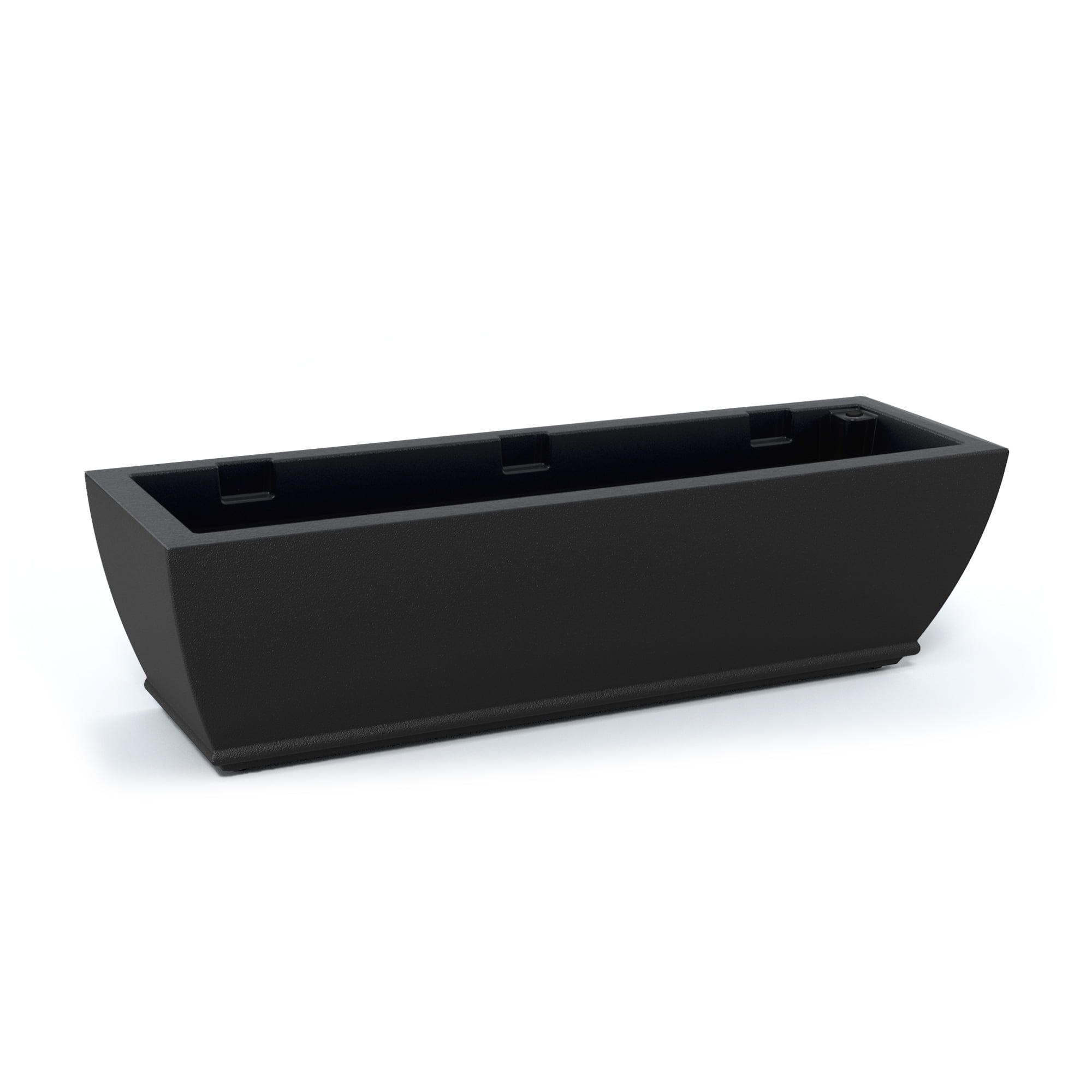 Acadia Black Polyethylene Self-Watering Rectangular Window Box Planter