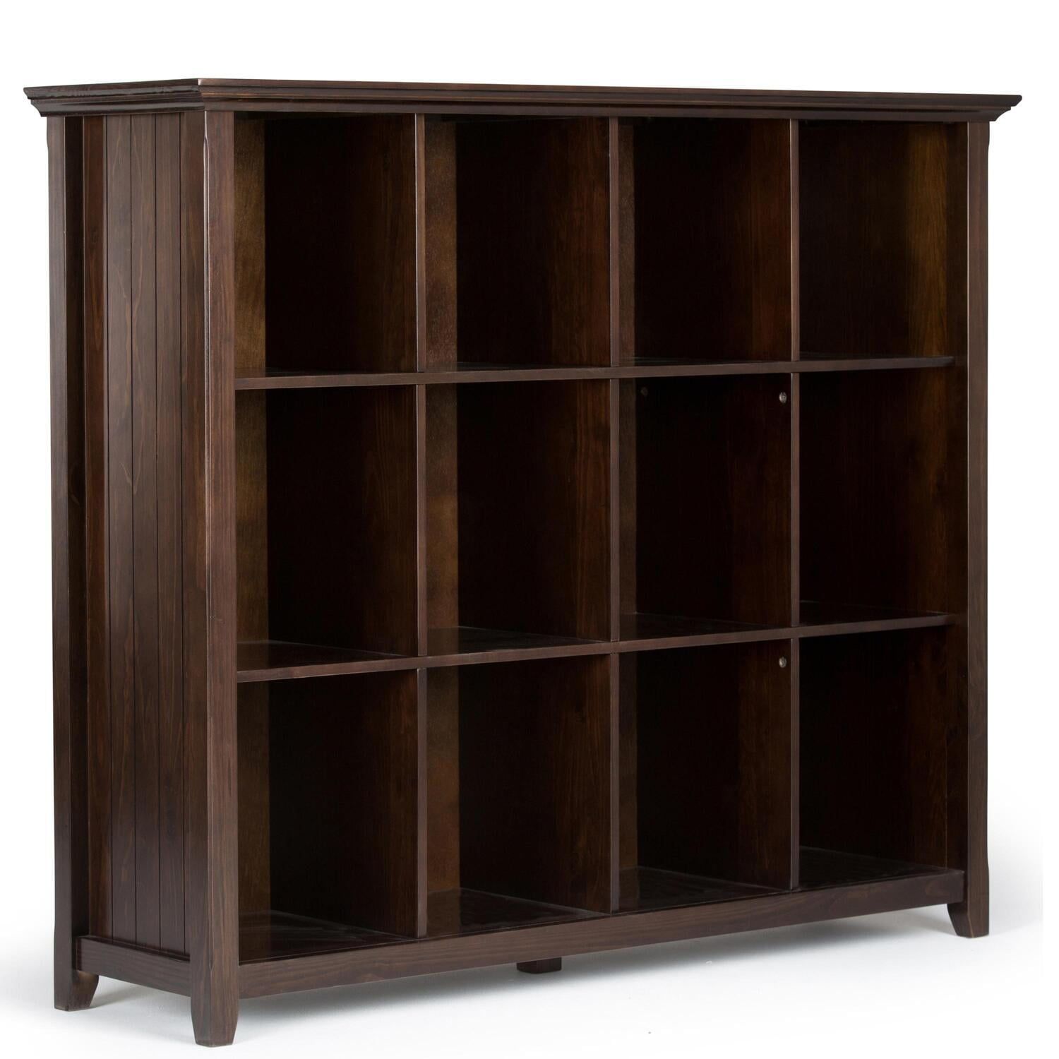 Brunette Brown Solid Wood 12-Cube Storage Unit