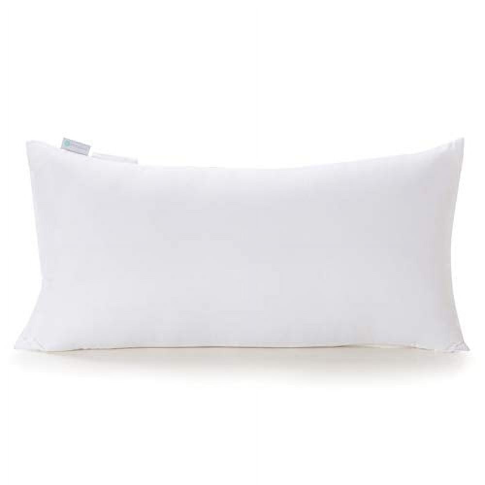 White Fluffy Polyester Rectangular Pillow Insert 12x24 Inch