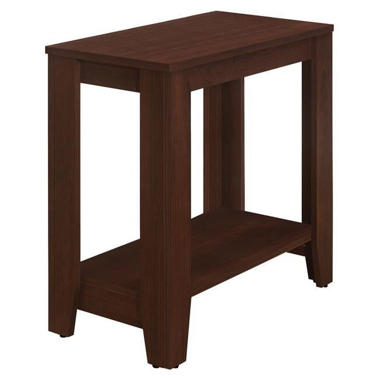 Contemporary Cherry Wood Rectangular Side Table with Shelf