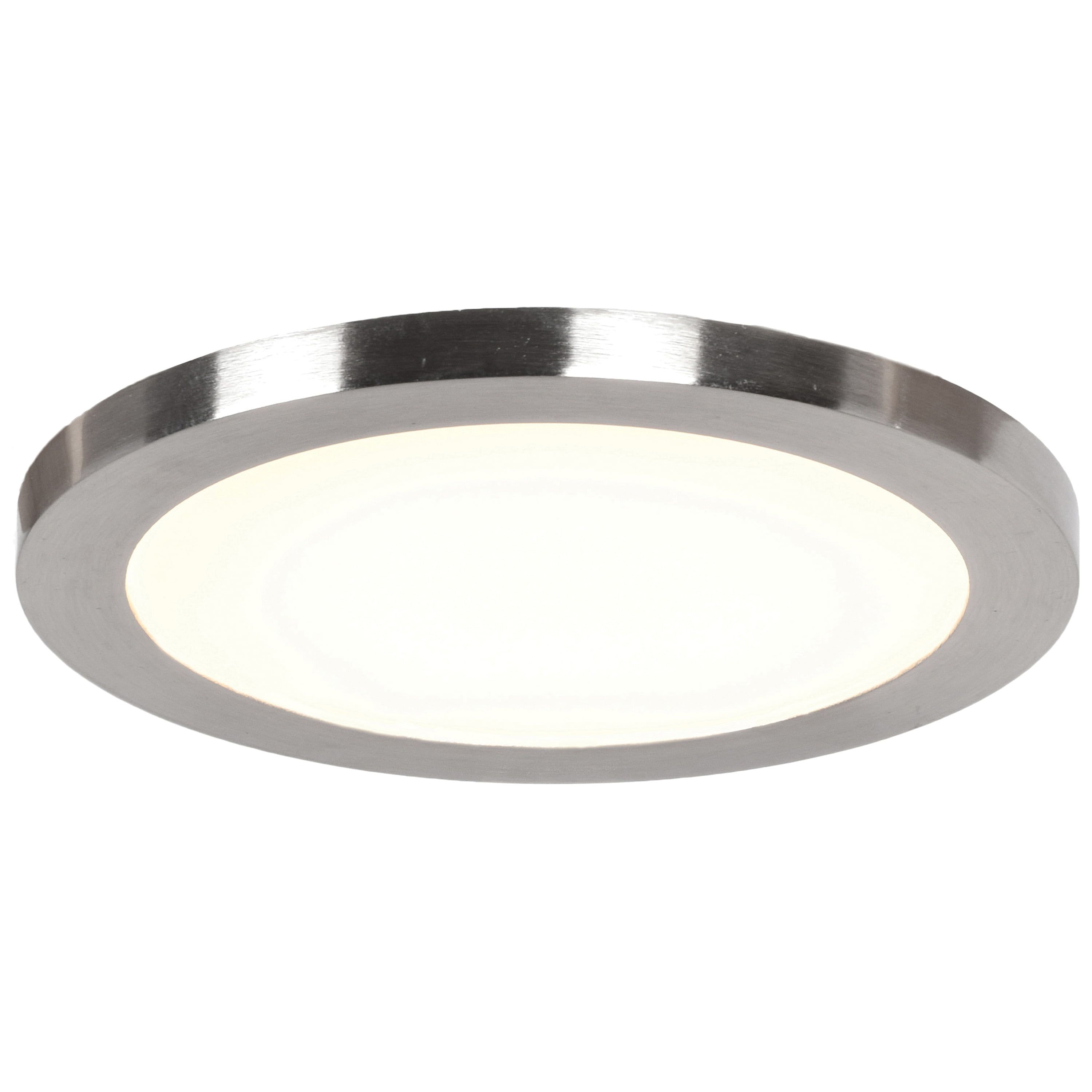 Sleek 5.5" Brushed Steel Round LED Flush Mount Ceiling Light