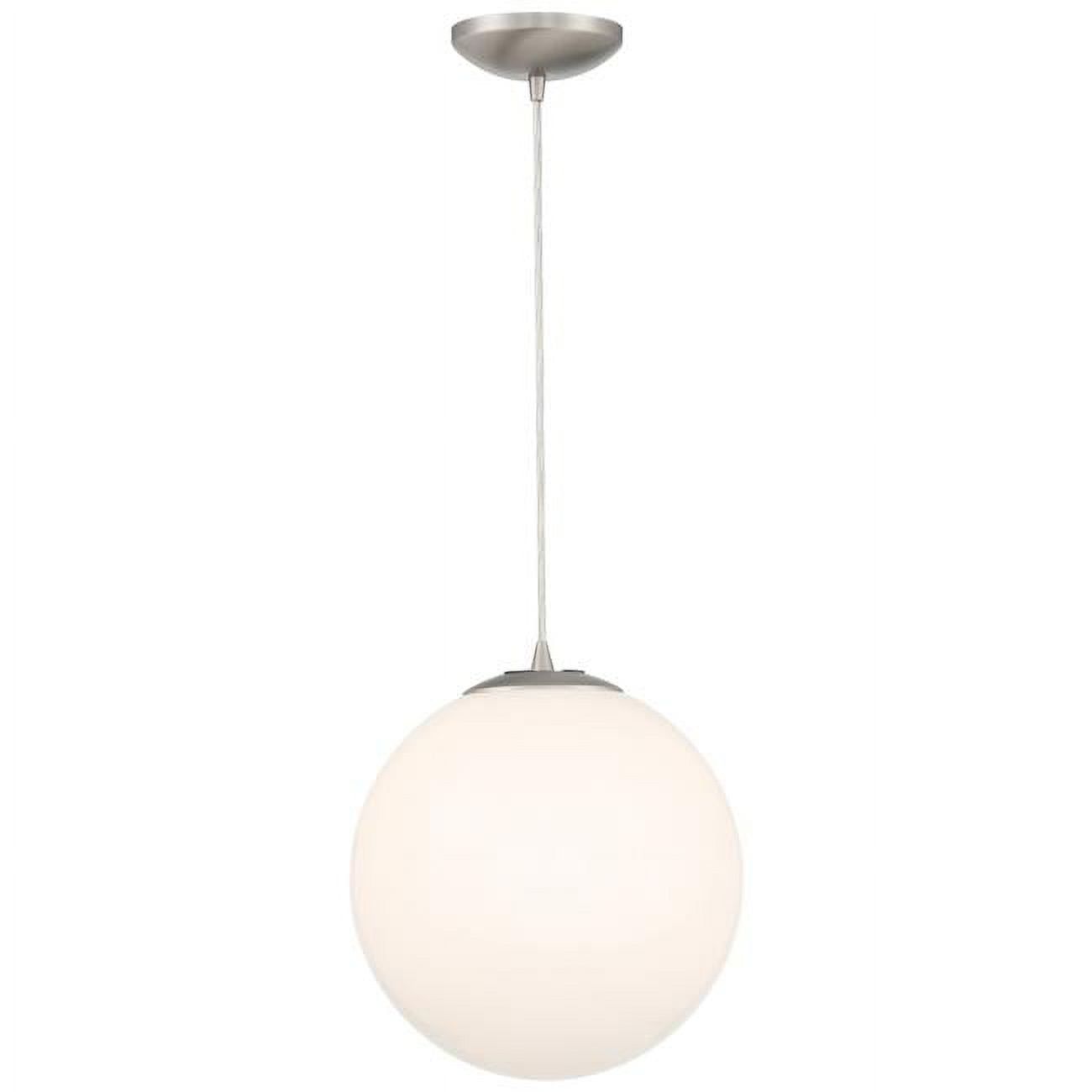 Elegant Globe Brushed Steel & Glass Adjustable Pendant Light