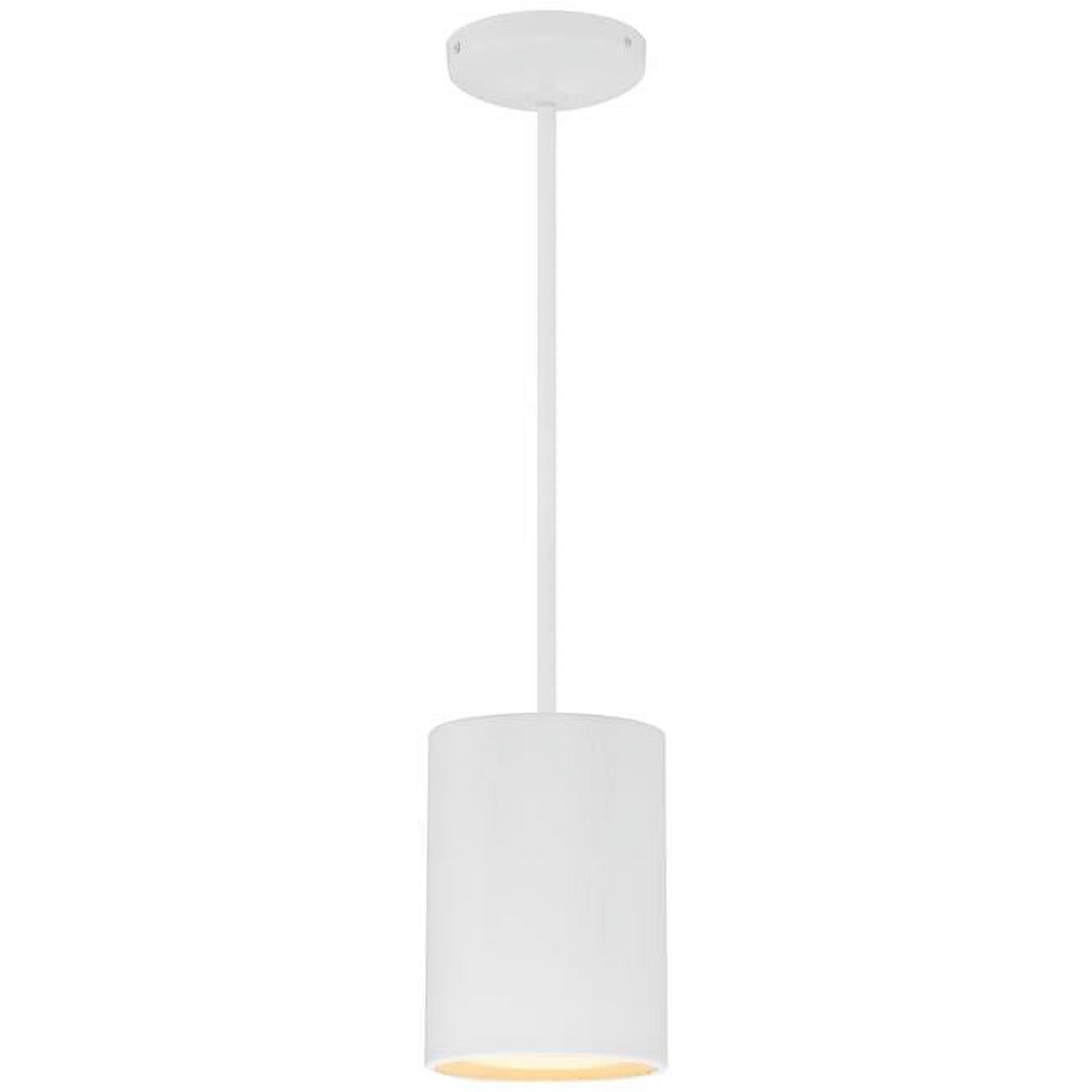 Matte White Steel Cylinder Pendant Light