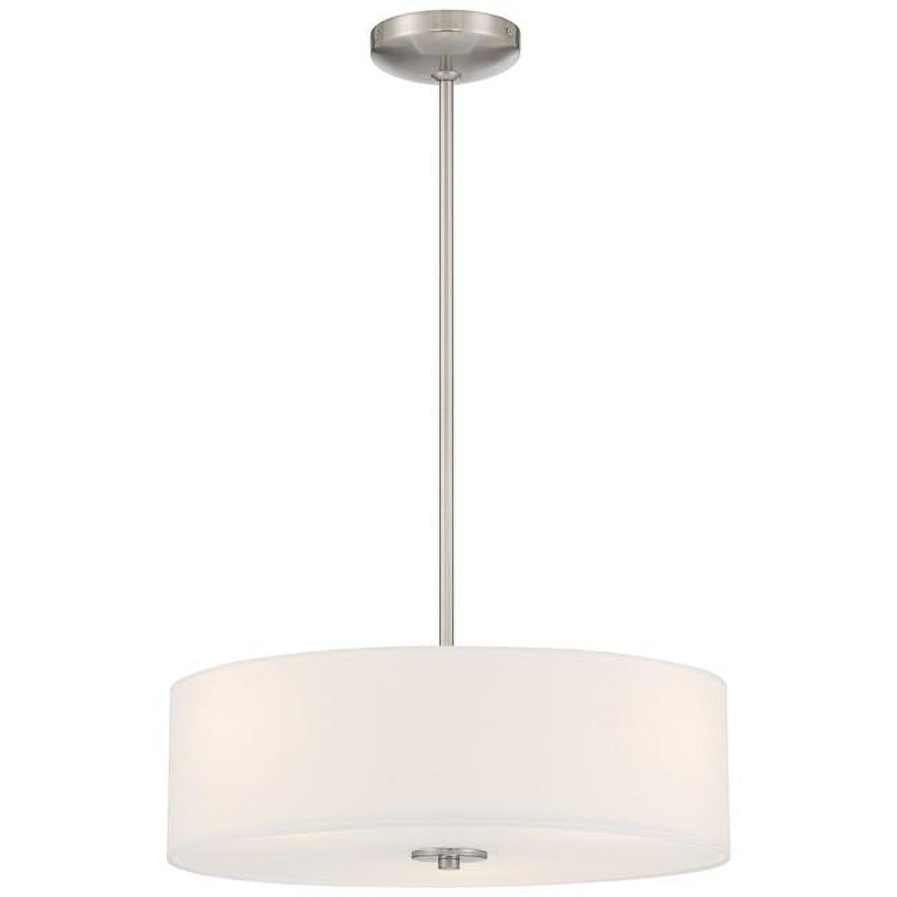 Brushed Steel LED Drum Pendant Light