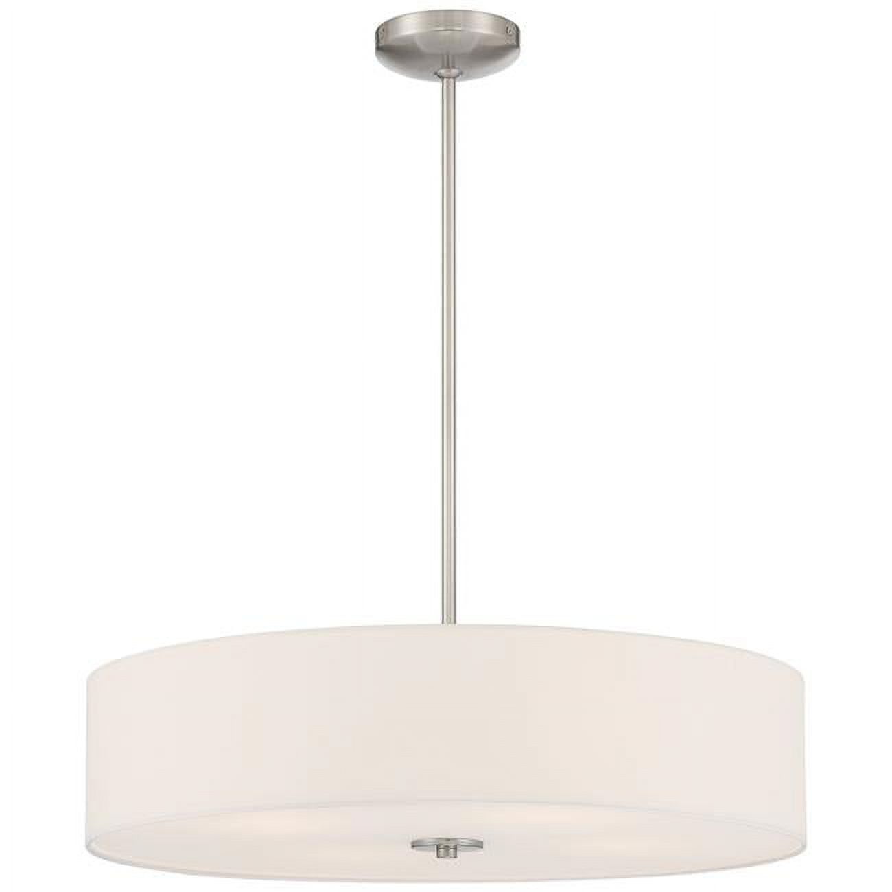 Brushed Steel Transitional LED Drum Ceiling Light