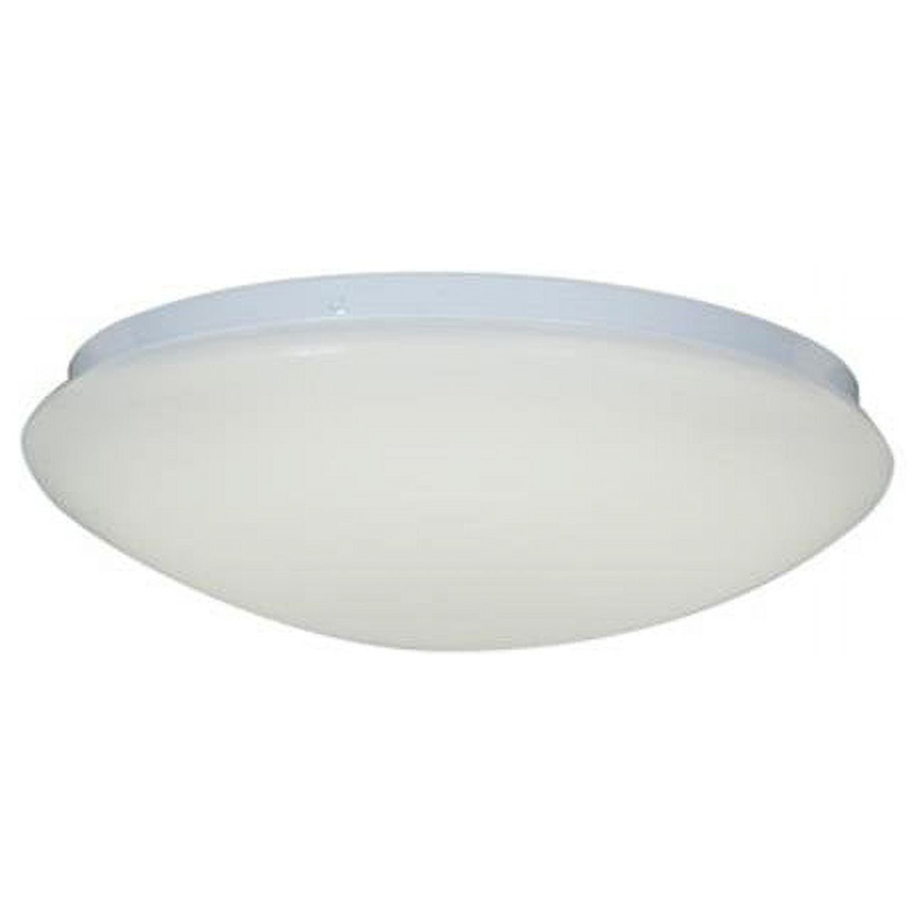 White Glass LED Drum Flush Mount Ceiling Light