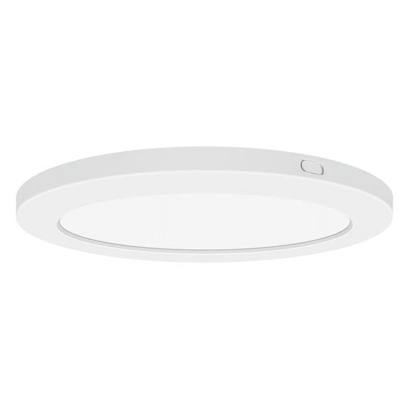 Sleek Transitional 12" LED Flush Mount in Brushed Steel