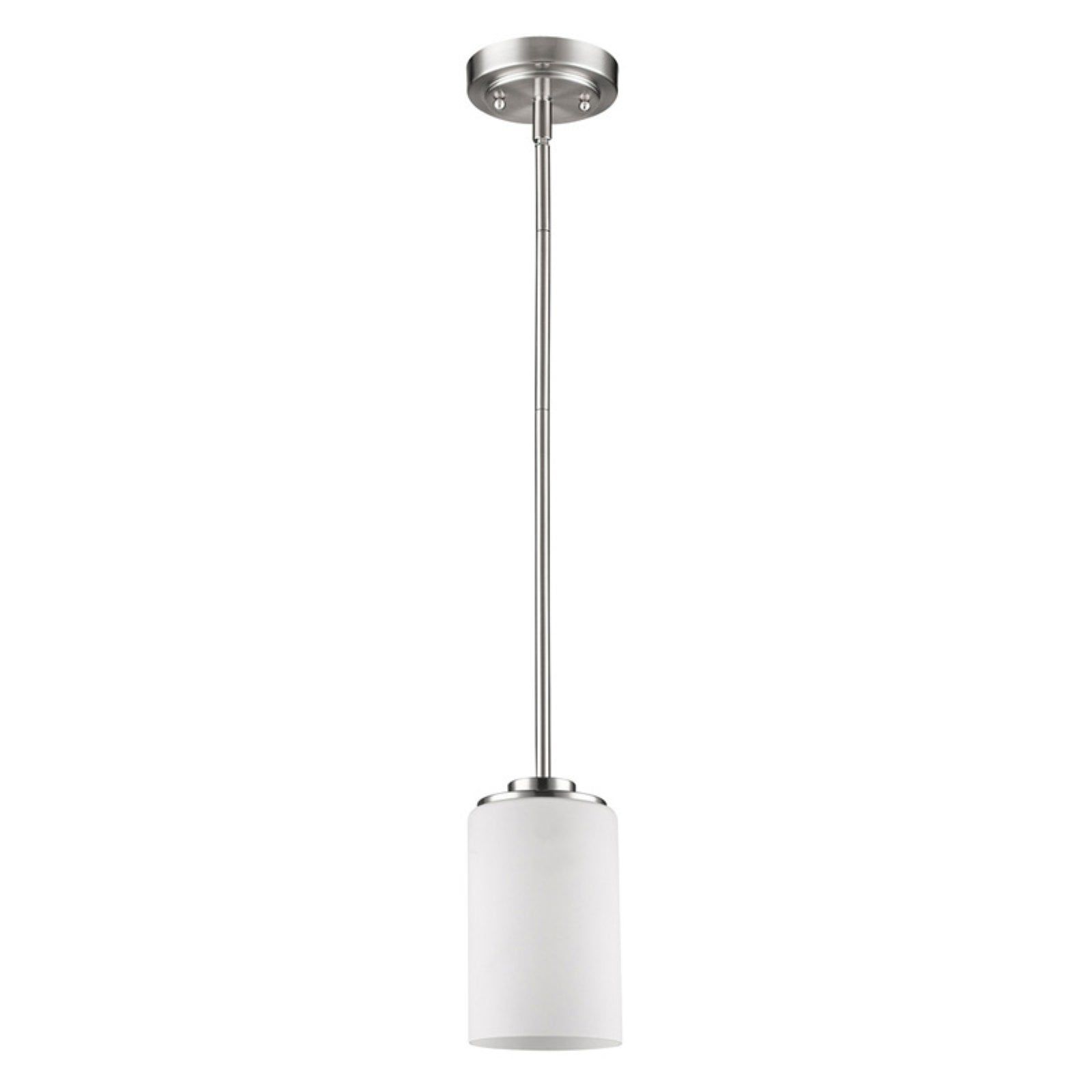 Addison Satin Nickel Mini Pendant with Opal Glass Shade