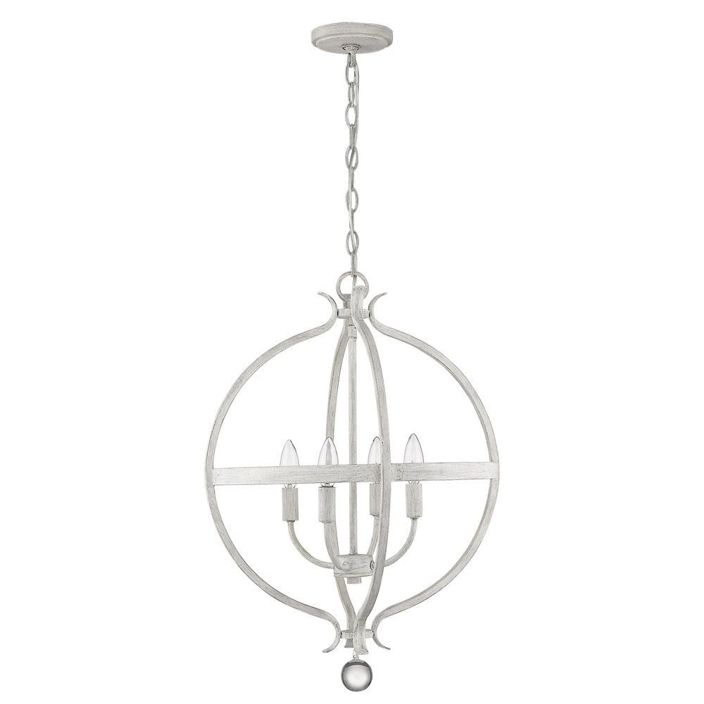 Callie 4-Light Country White Crystal Pendant