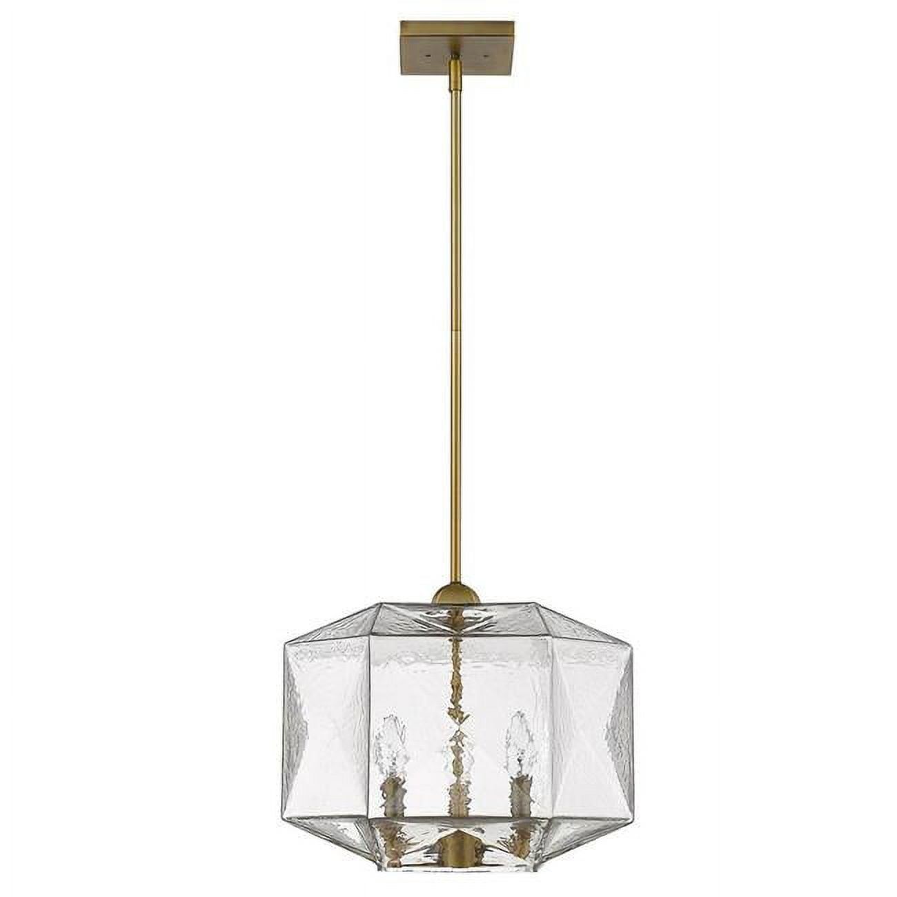 Loft Bold Brassy 16" Globe Pendant with Faceted Glass & Brass Hardware