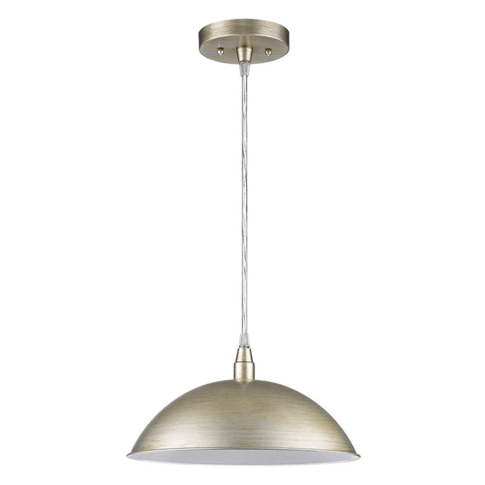 Layla Washed Gold Dome Pendant Light, 12" Width