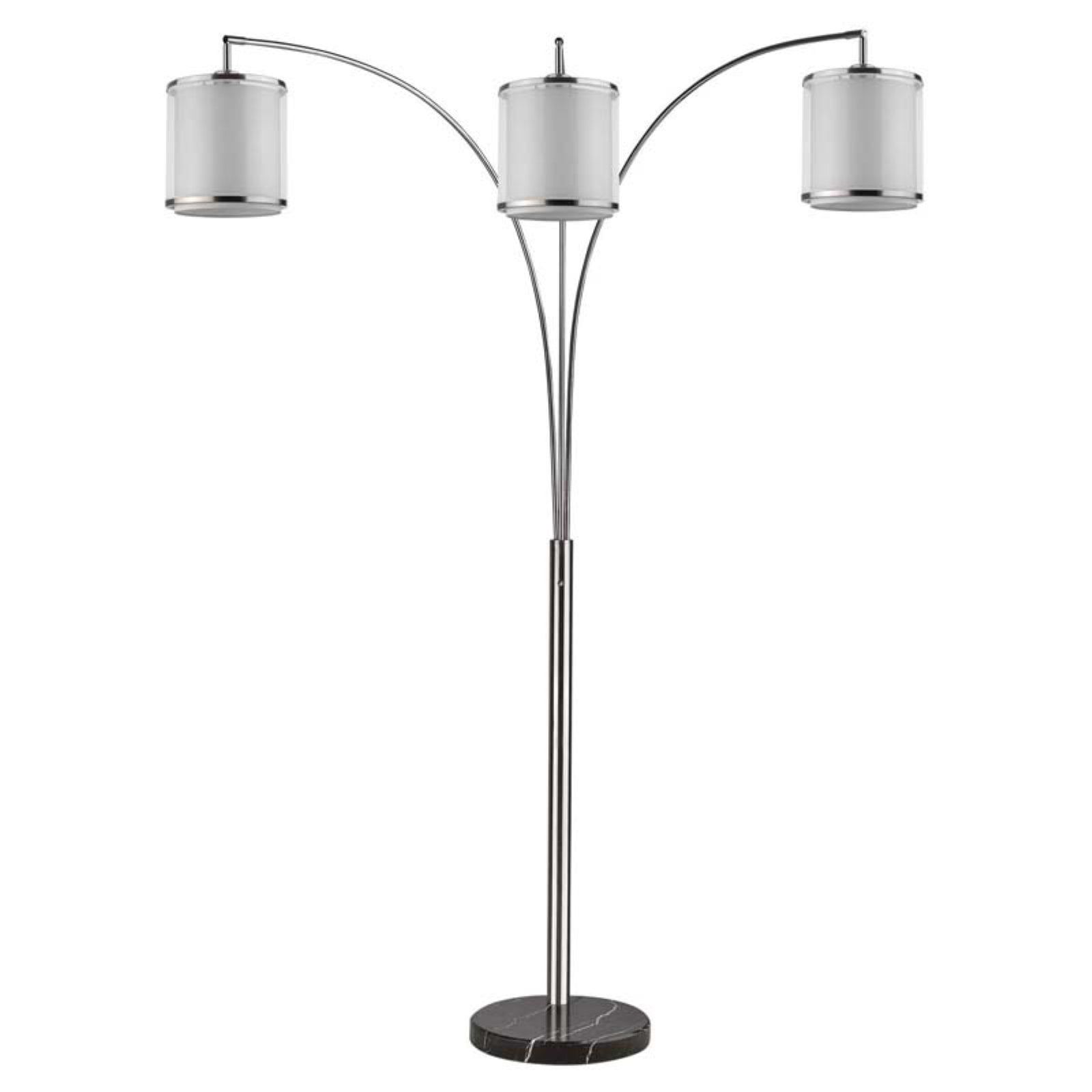 Black Adjustable Multi-Head Outdoor Arc Floor Lamp