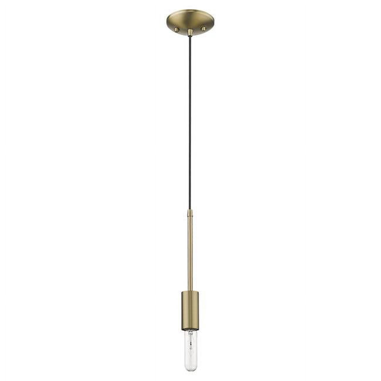 Perret Aged Brass Mini Pendant Light with Mid-Century Modern Design