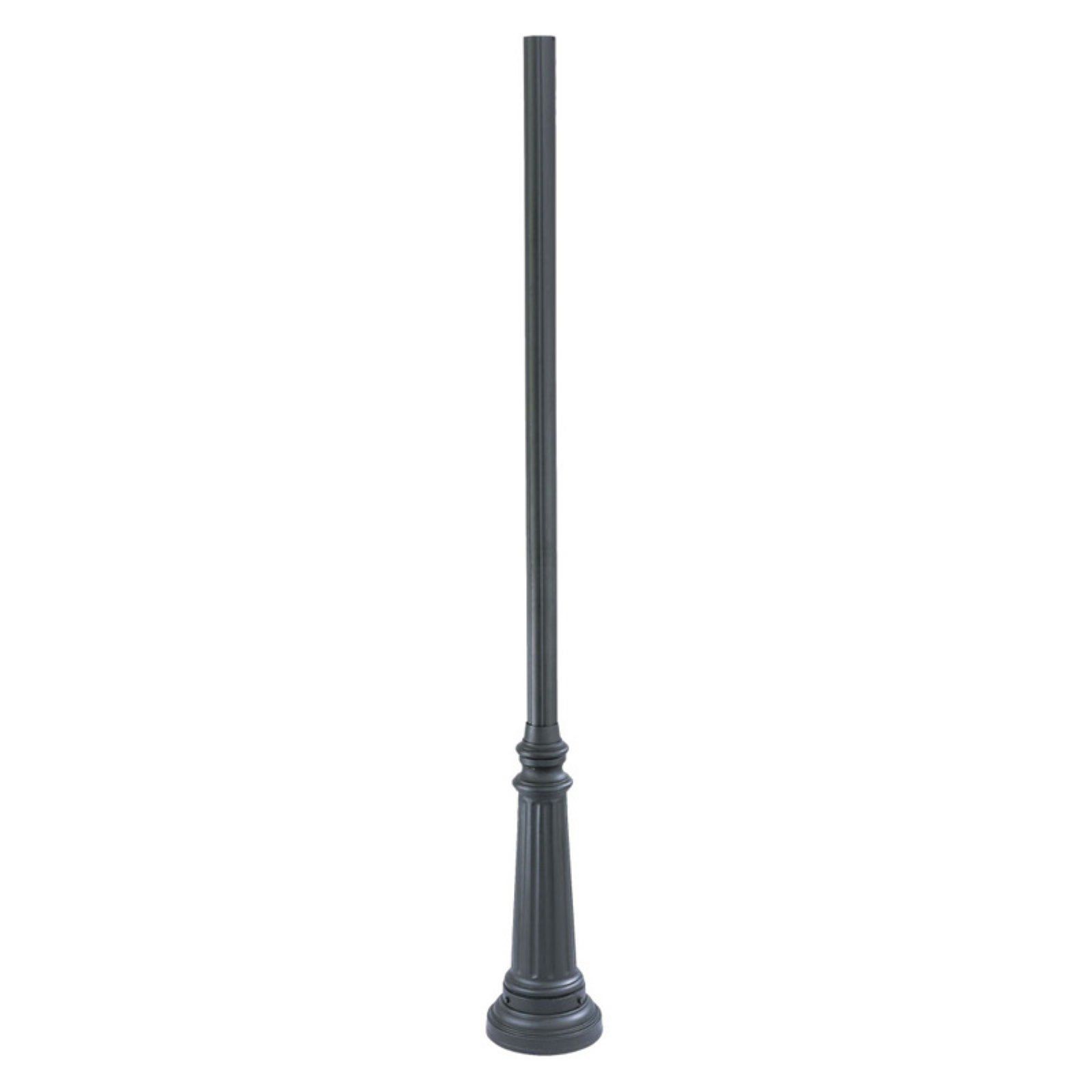 Classic 8' Fluted Cast Aluminum Outdoor Light Post - Matte Black