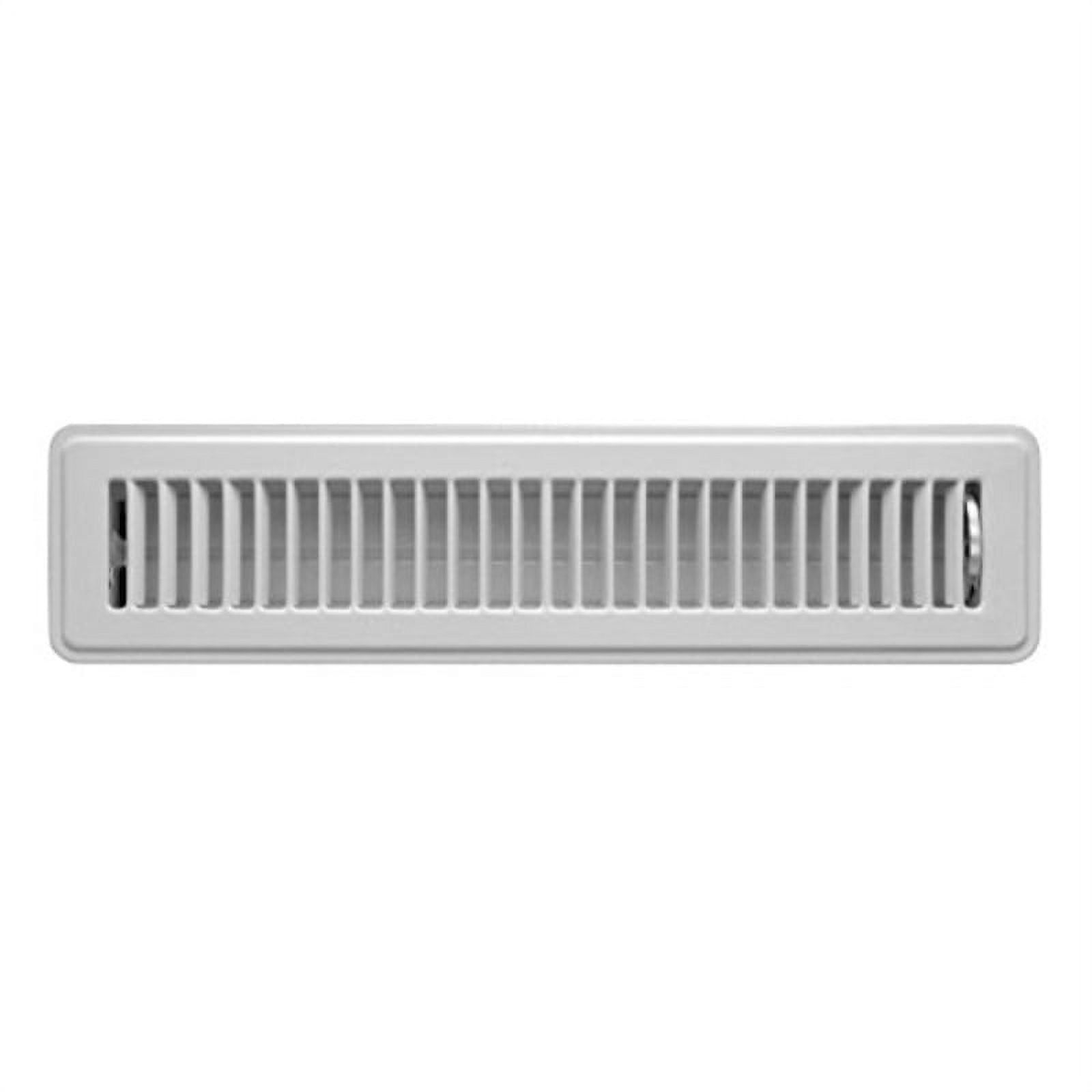 White Steel Louvered Floor Register, 2-Inch x 14-Inch