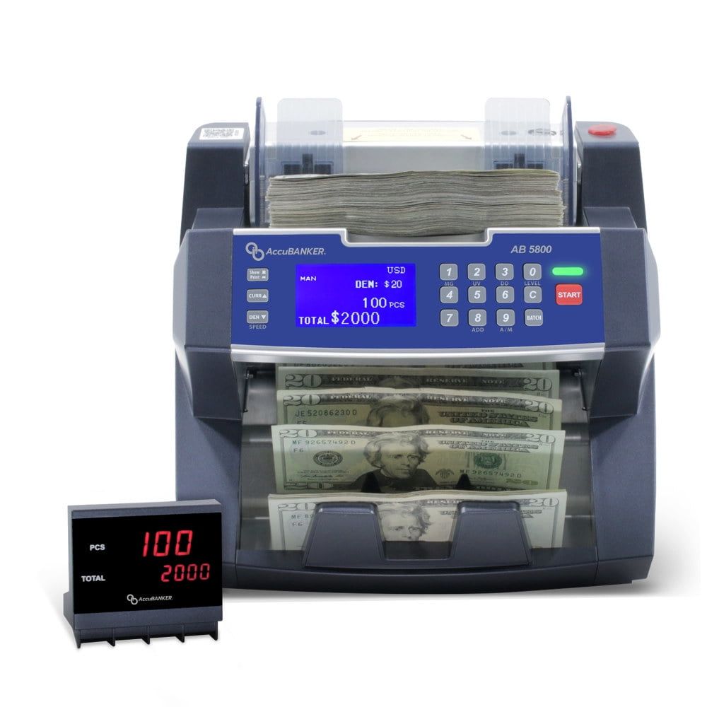 AccuBANKER AB5800 Bank Grade Multi-Currency Bill Counter with LCD Display