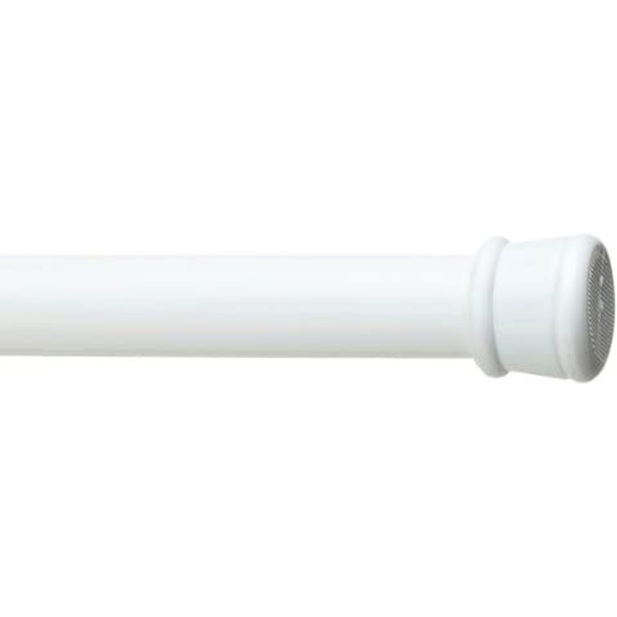 Adjustable White Steel Tension Shower Curtain Rod, 41-76 Inches