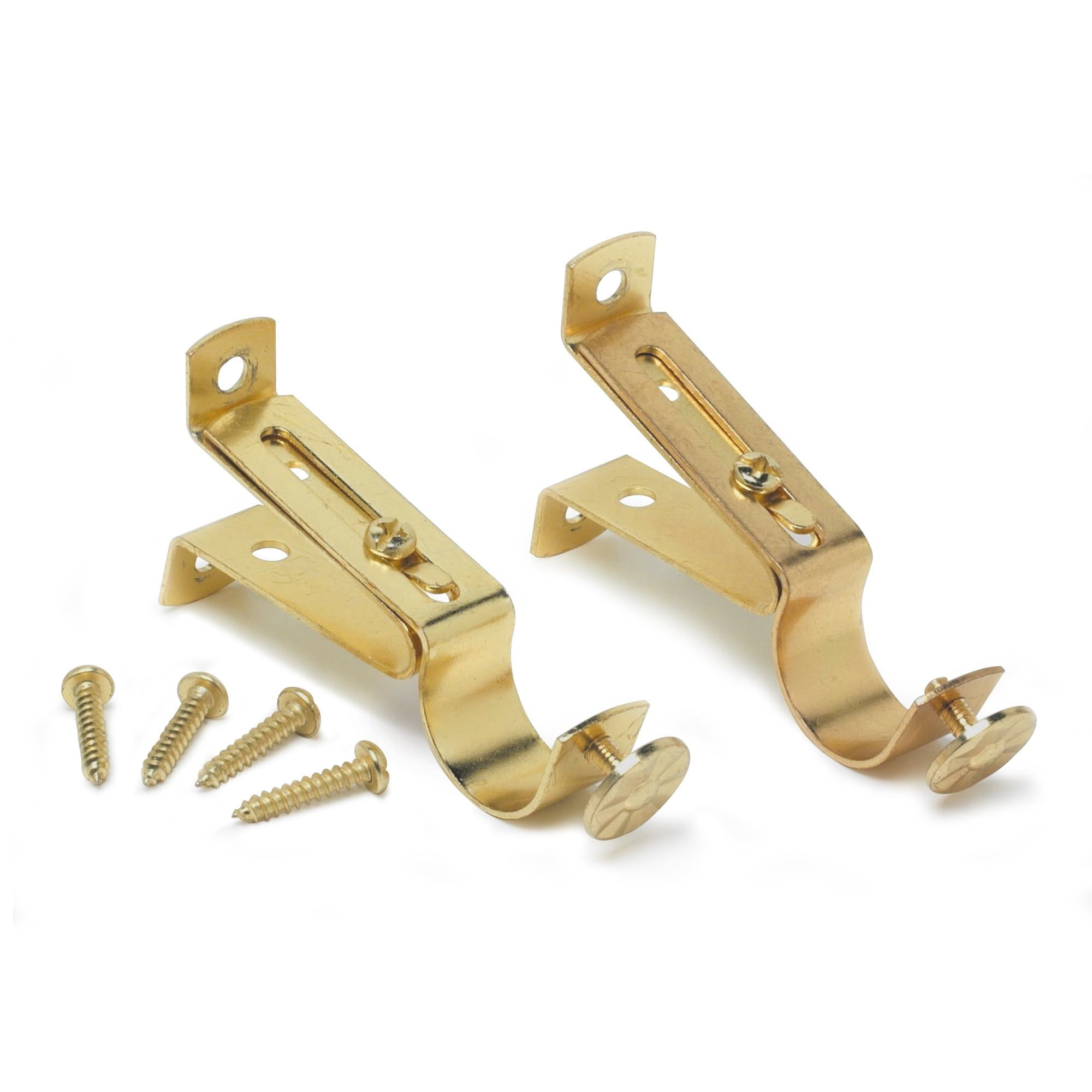 Fantasia Brass Adjustable Cafe Rod Bracket Set