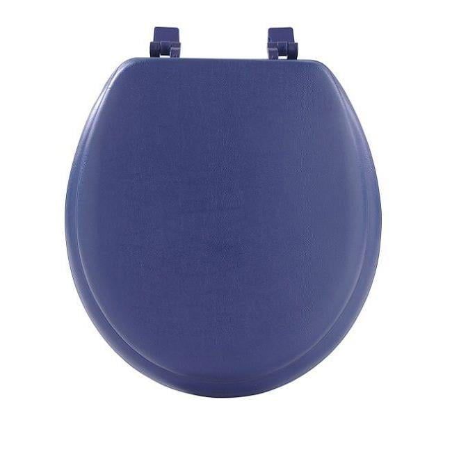 Navy Vinyl Soft Padded 17 Inch Toilet Seat