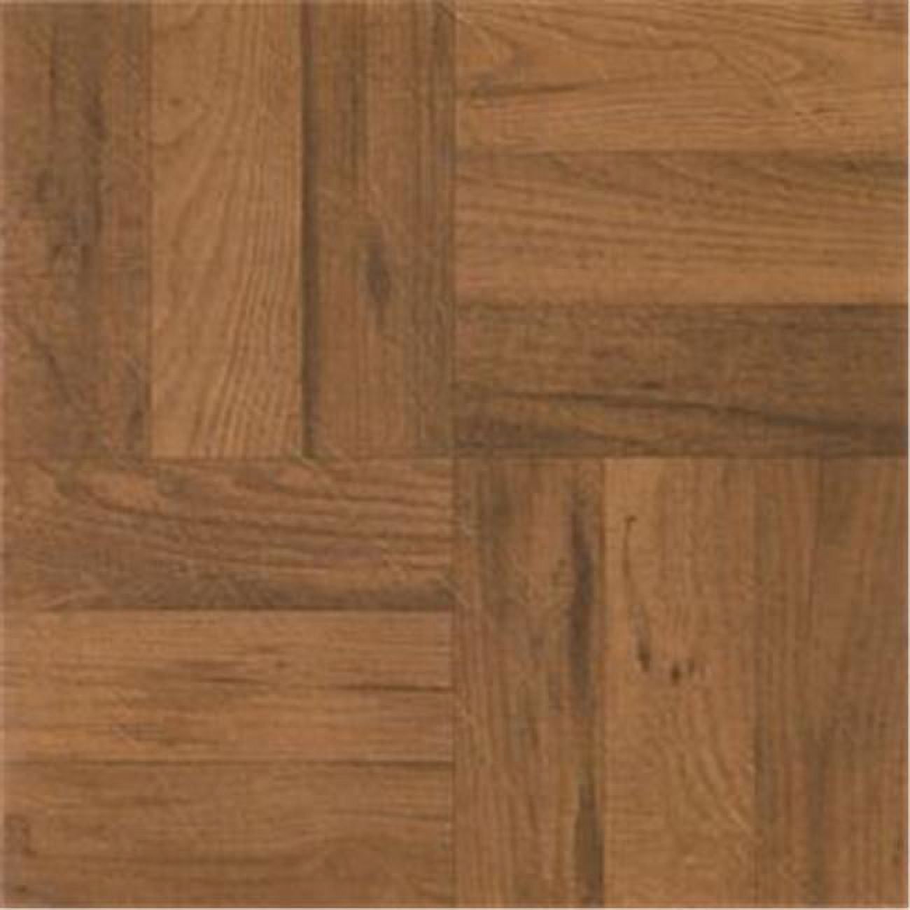 Medium Oak Parquet Self-Adhesive Vinyl Floor Tile, 12x12 Inch