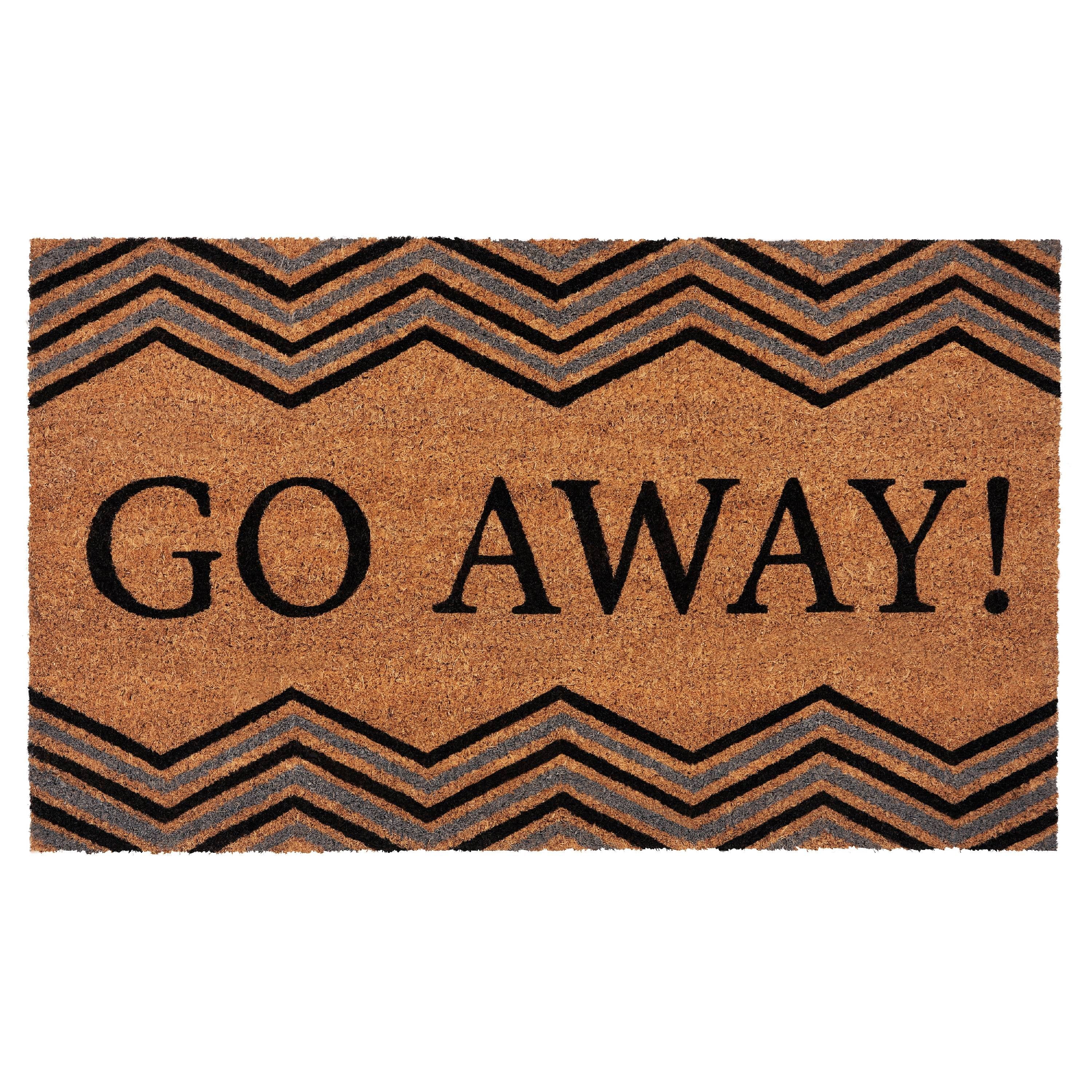 Go Away Black and Natural Coir Outdoor Door Mat