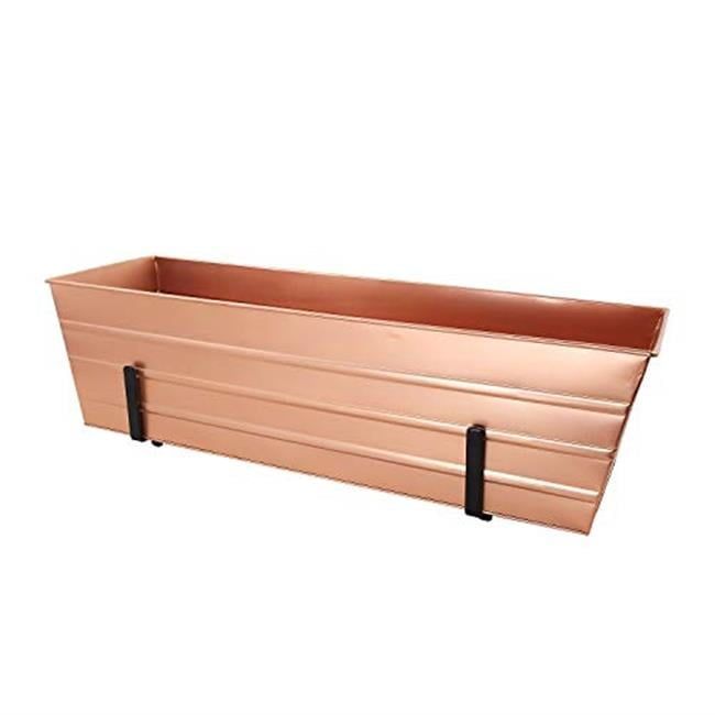 Large Copper Galvanized Flower Box with Brackets