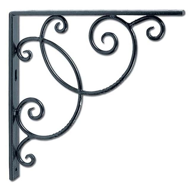 Black Wrought Iron 10'' Scroll Shelf Bracket