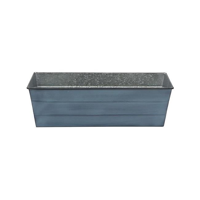 Medium Nantucket Blue Galvanized Steel Flower Box